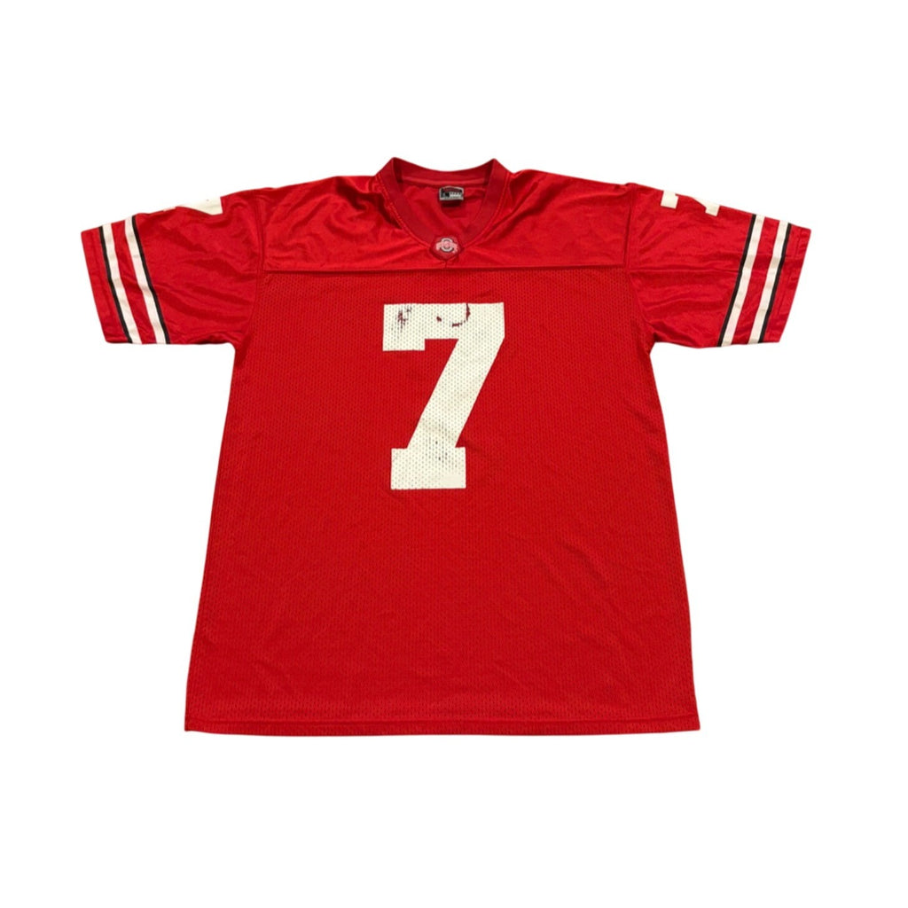 Ohio State Buckeyes #7 NCAA Football Jersey Atlantis Red Men's Large