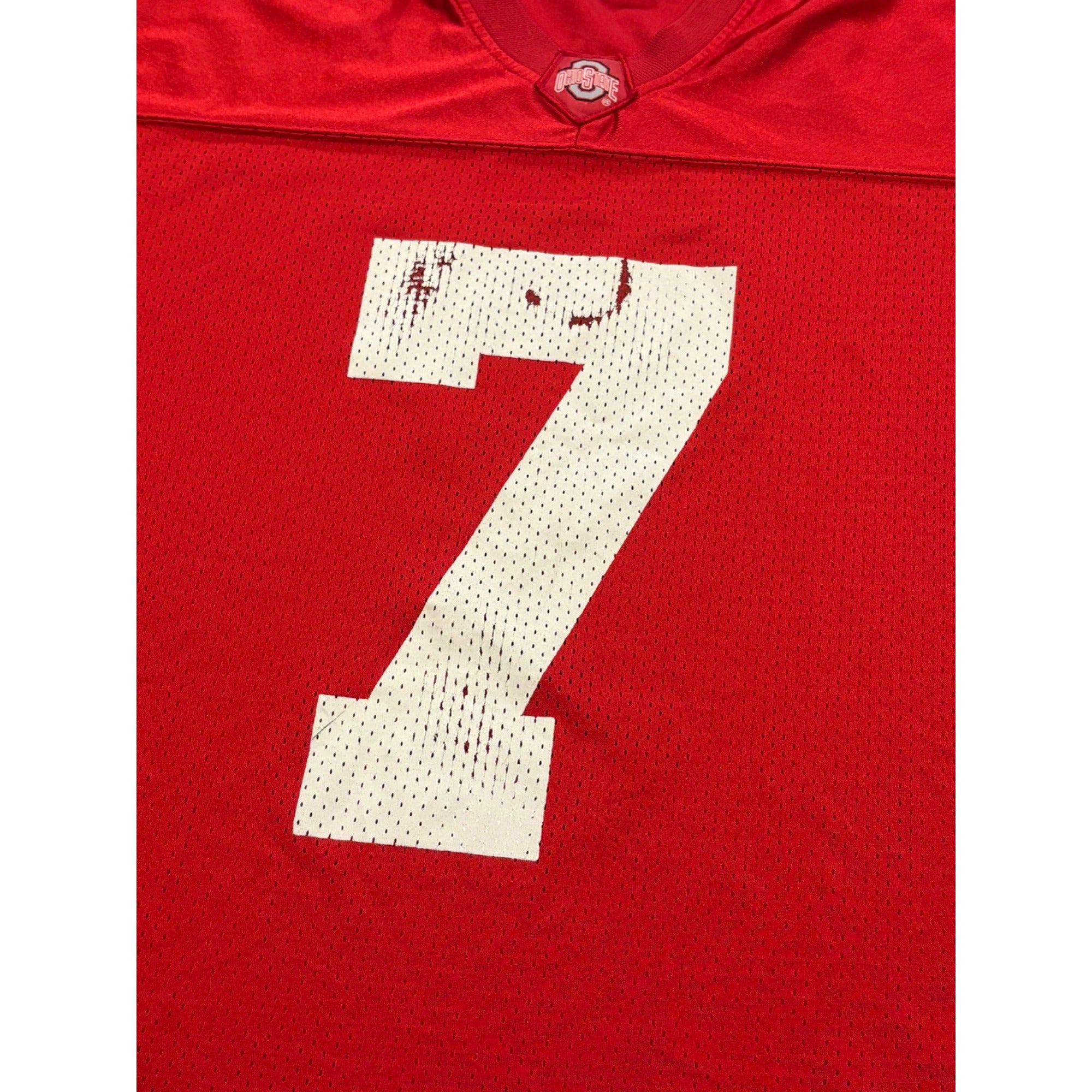 Ohio State Buckeyes #7 NCAA Football Jersey Atlantis Red Men's Large