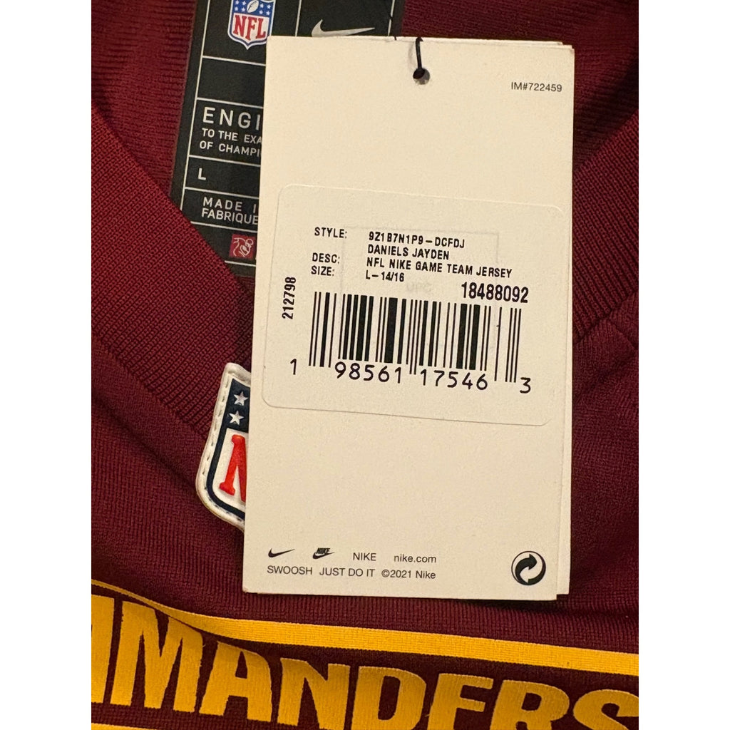 Nike Washington Commanders Jayden Daniels #5 NFL Football Jersey Youth Large NWT
