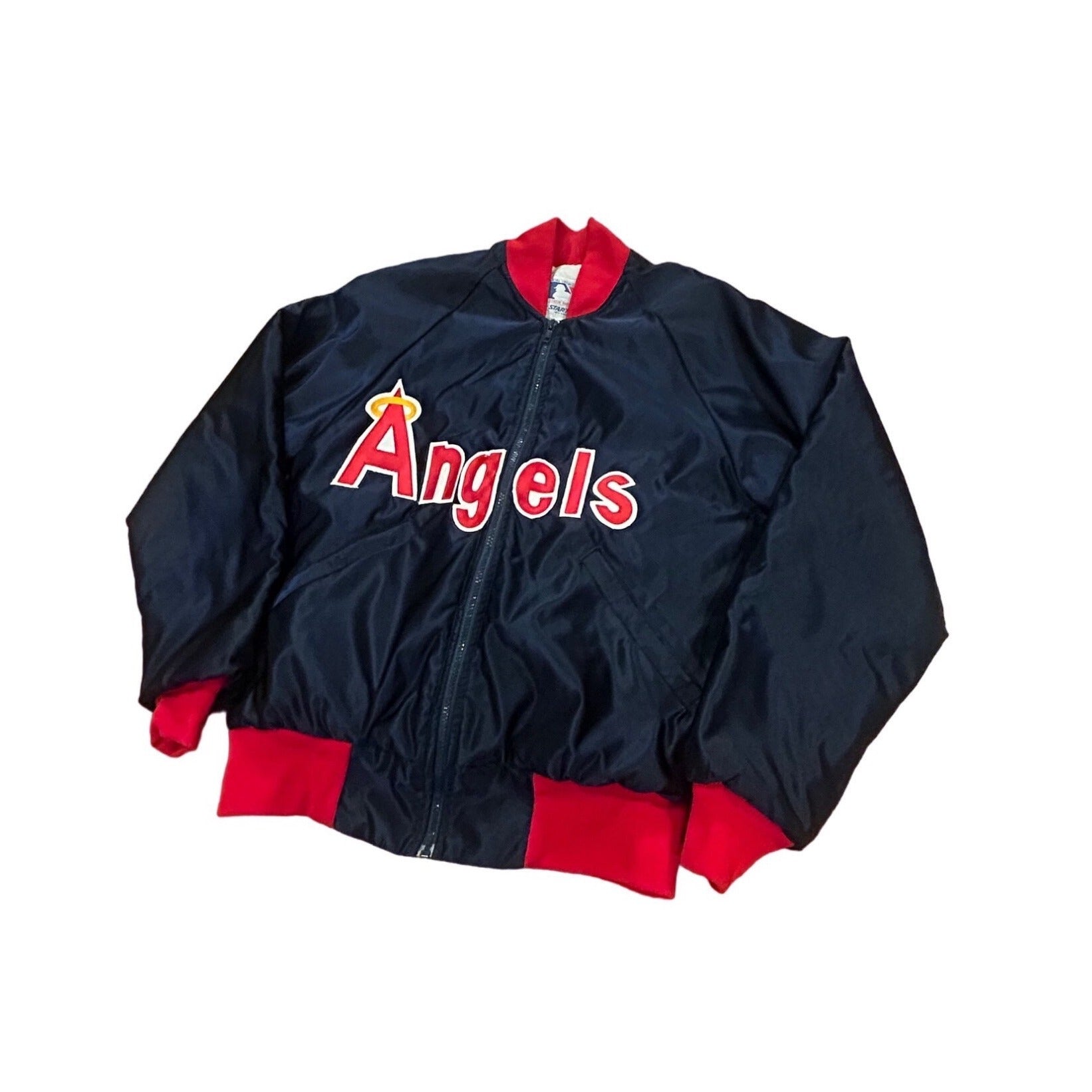 Vintage 1980's Starter California Angels MLB Satin Bomber Jacket Men's Medium