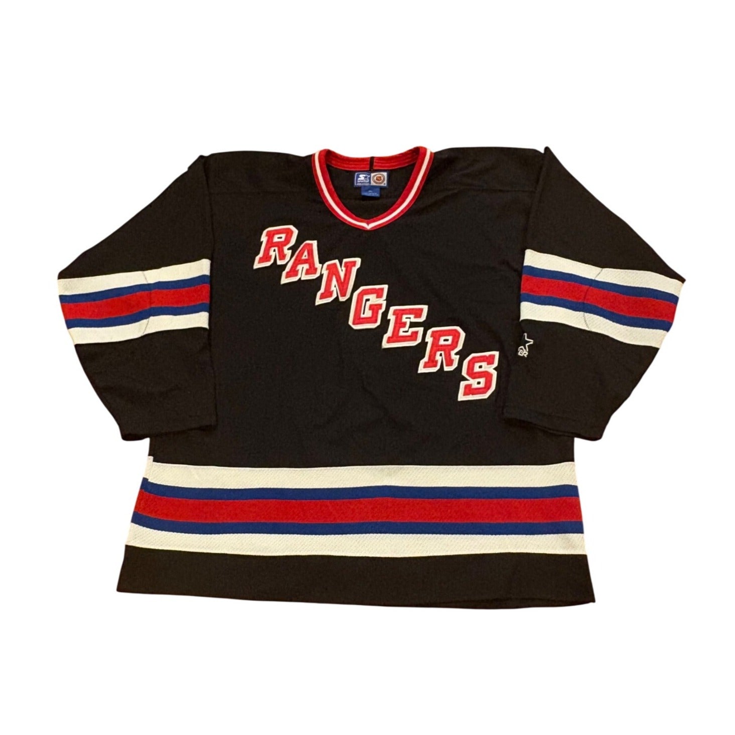 Rare Vintage 90s Starter New York Rangers Black NHL Hockey Jersey Men's XL