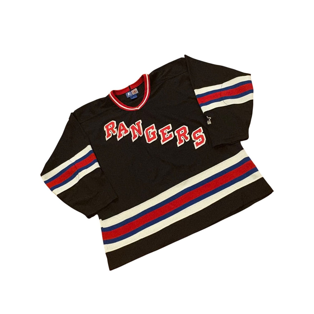 Rare Vintage 90s Starter New York Rangers Black NHL Hockey Jersey Men's XL