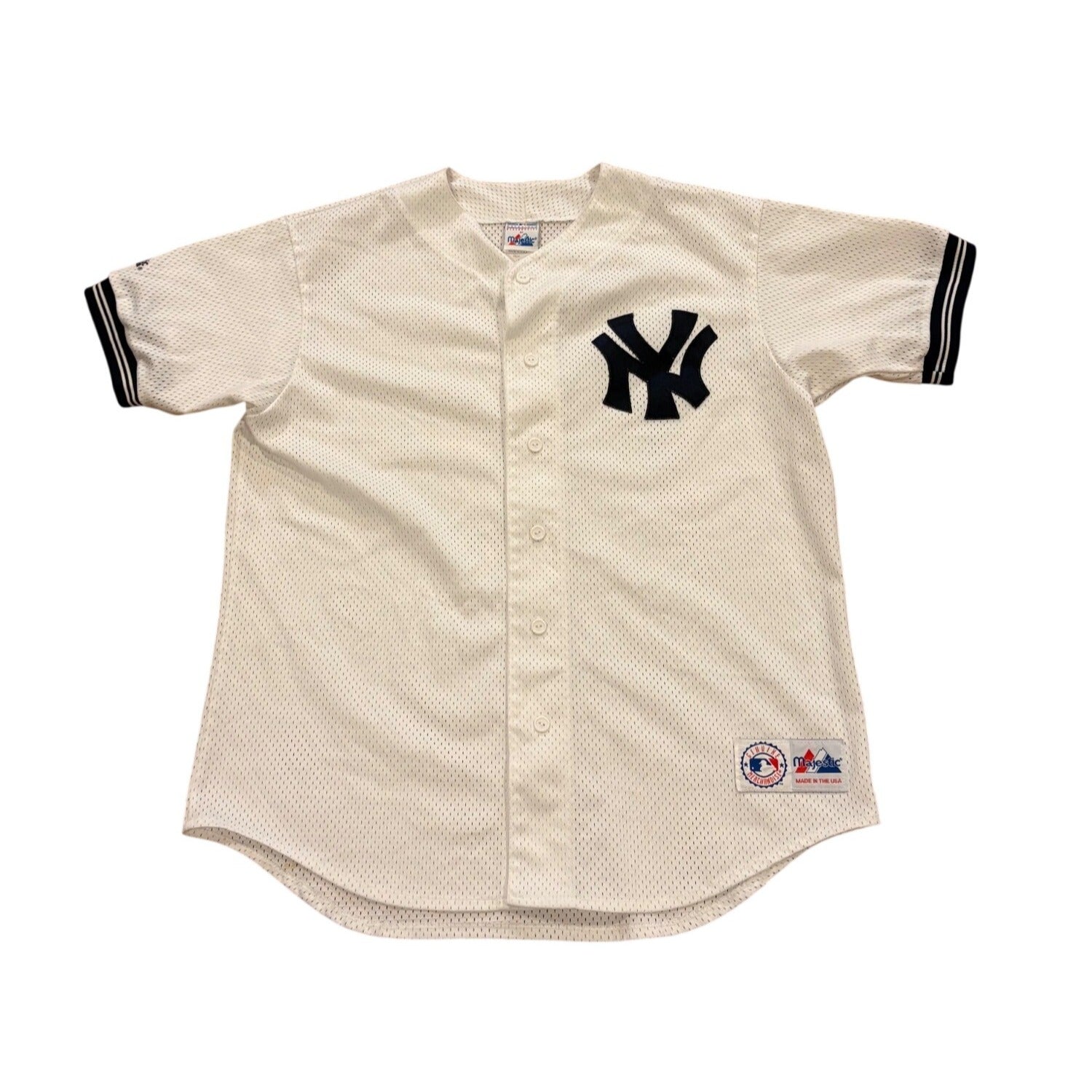 Majestic New York Yankees Cream White MLB Baseball Jersey Men's Large