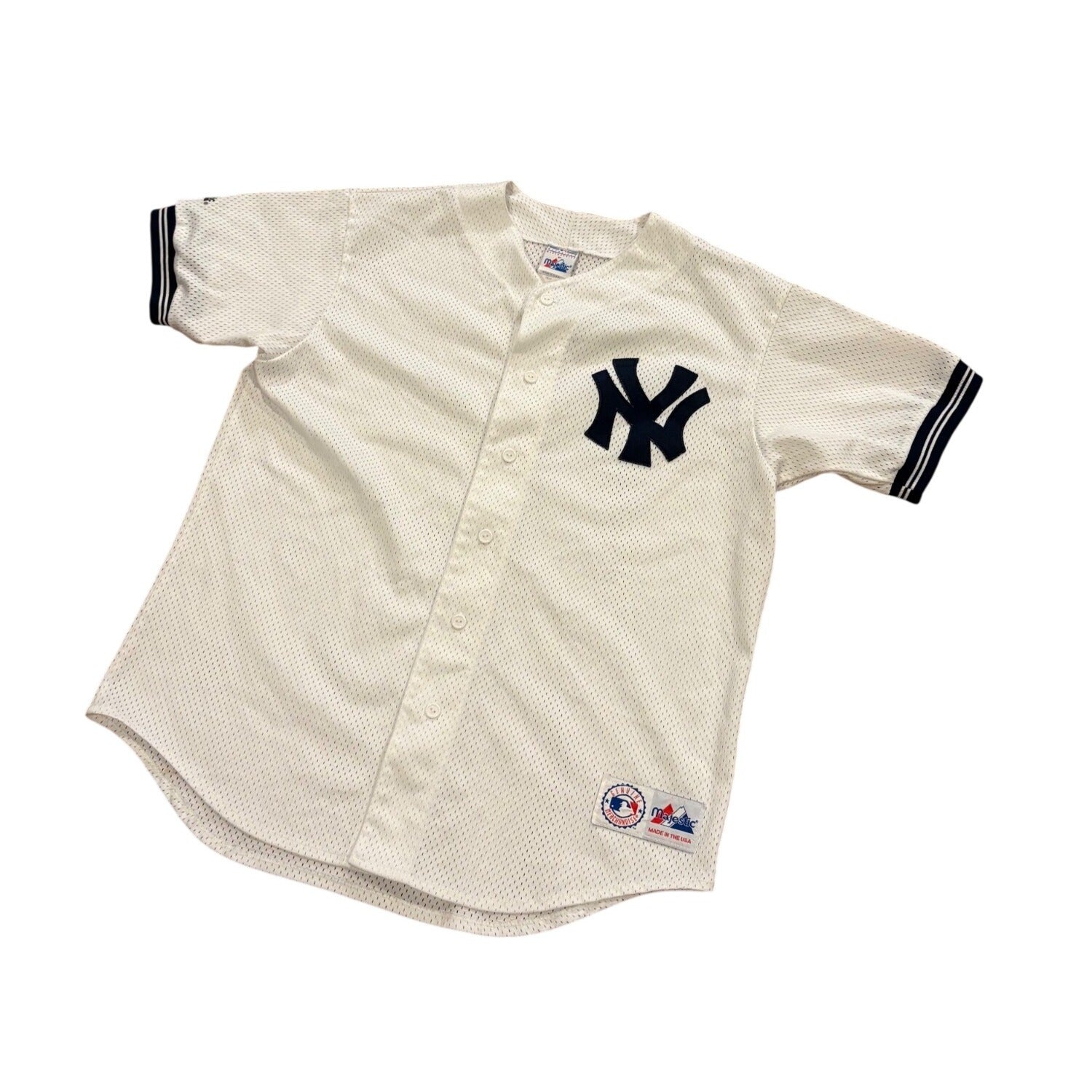 Majestic New York Yankees Cream White MLB Baseball Jersey Men's Large