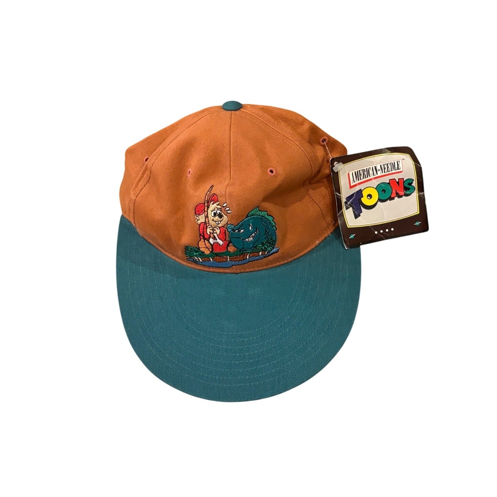 Vintage 90s American Needle Alvin & The Chipmunks Fishing Strapback Hat NWT