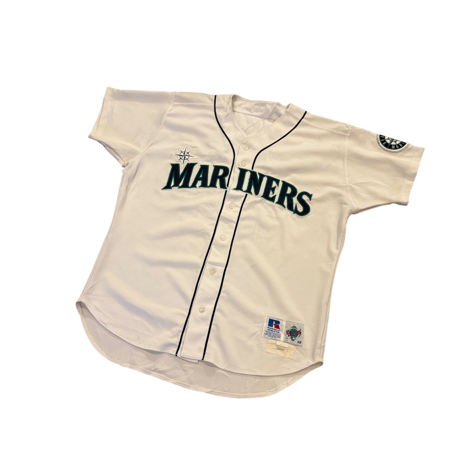 Game Worn Russell Athletic 2000 Seattle Mariners Mike Cameron #44 Signed Jersey