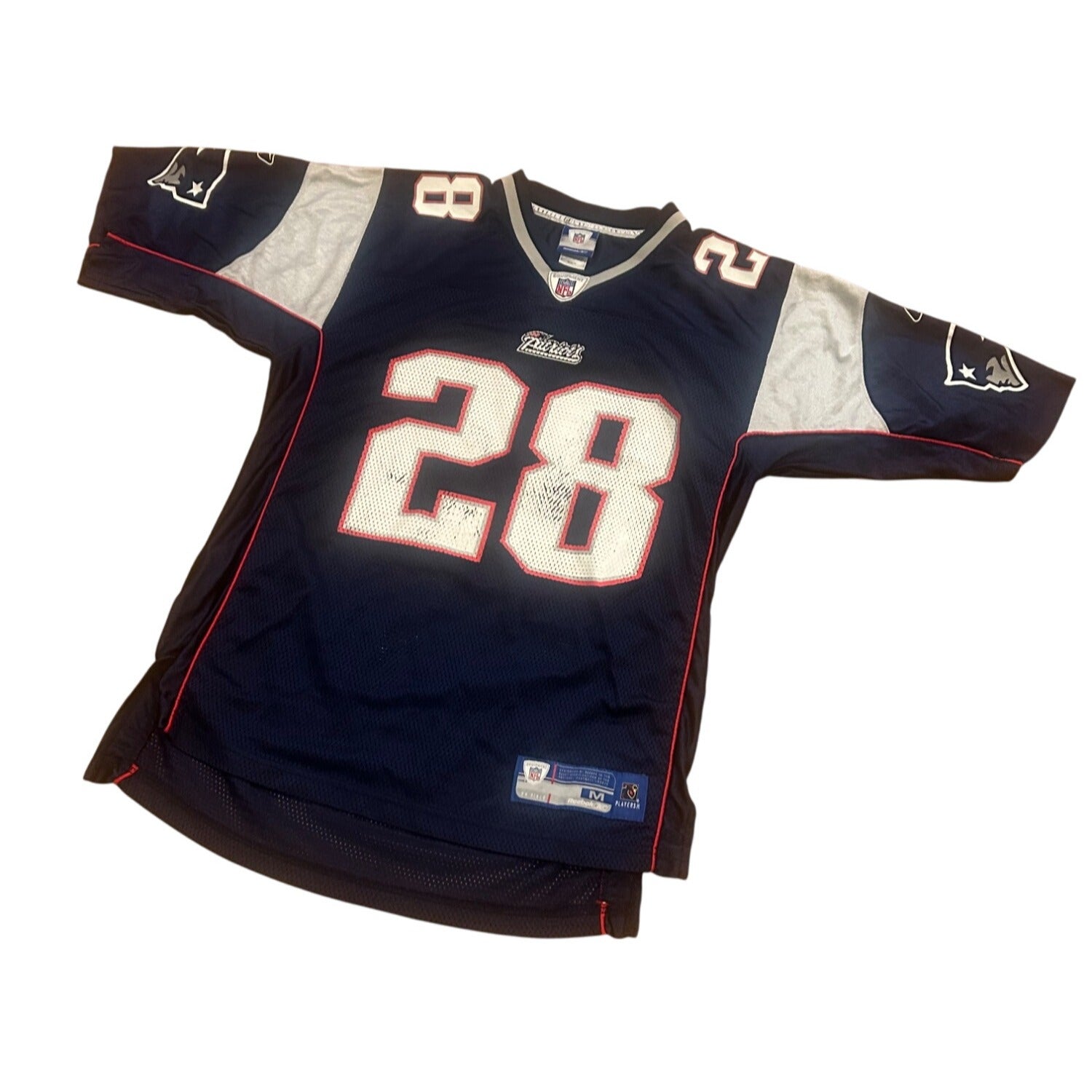 Reebok New England Patriots Corey Dillion #28 Blue NFL Football Jersey Men's M