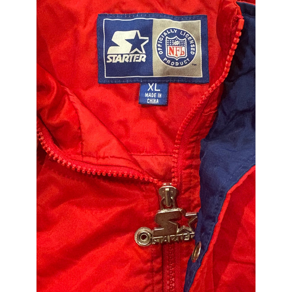 Vintage 90s Starter New England Patriots NFL Full Zip Puffer Jacket Men's XL