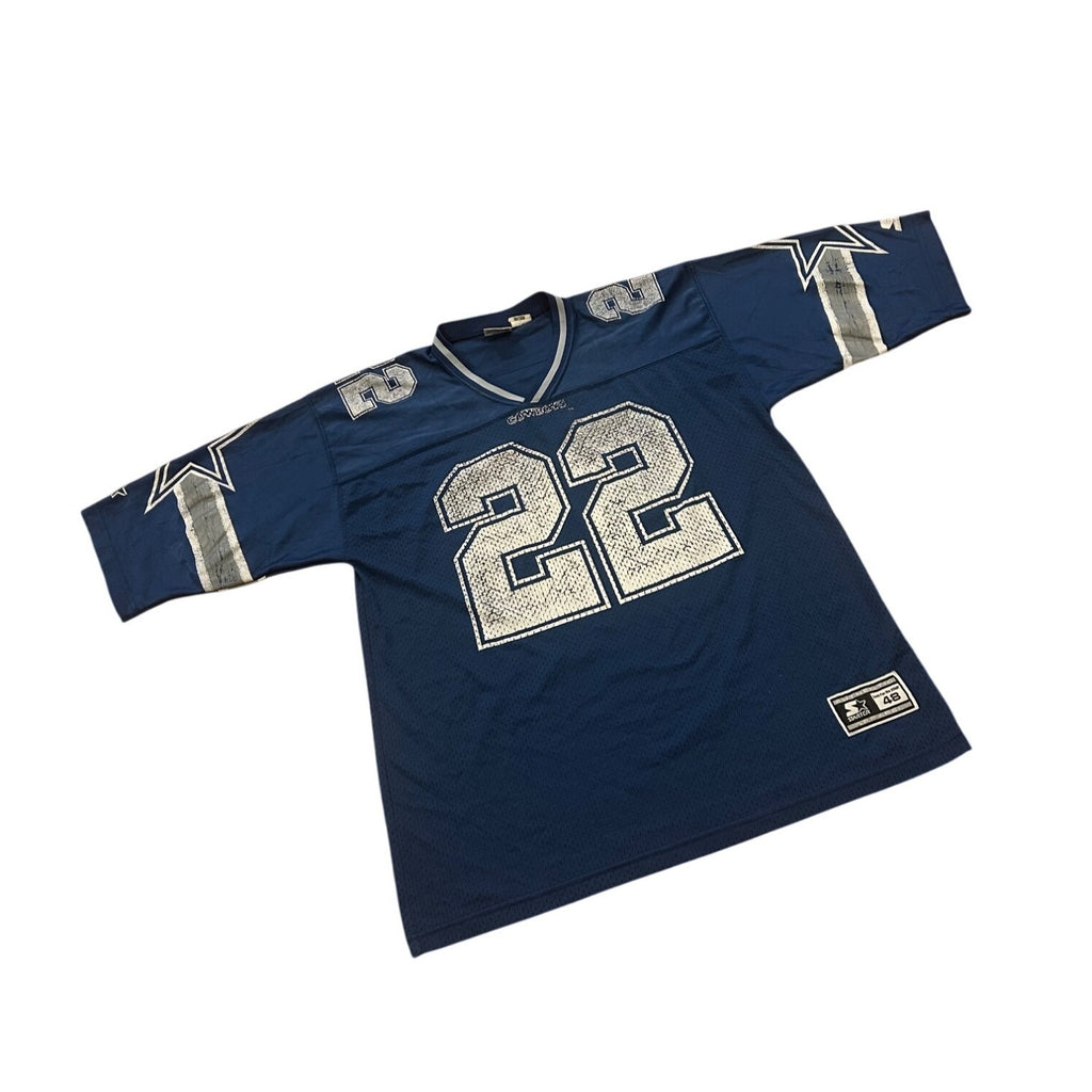 Vintage 1995 Starter Dallas Cowboys Emmitt Smith #22 Blue NFL Jersey Men's Large