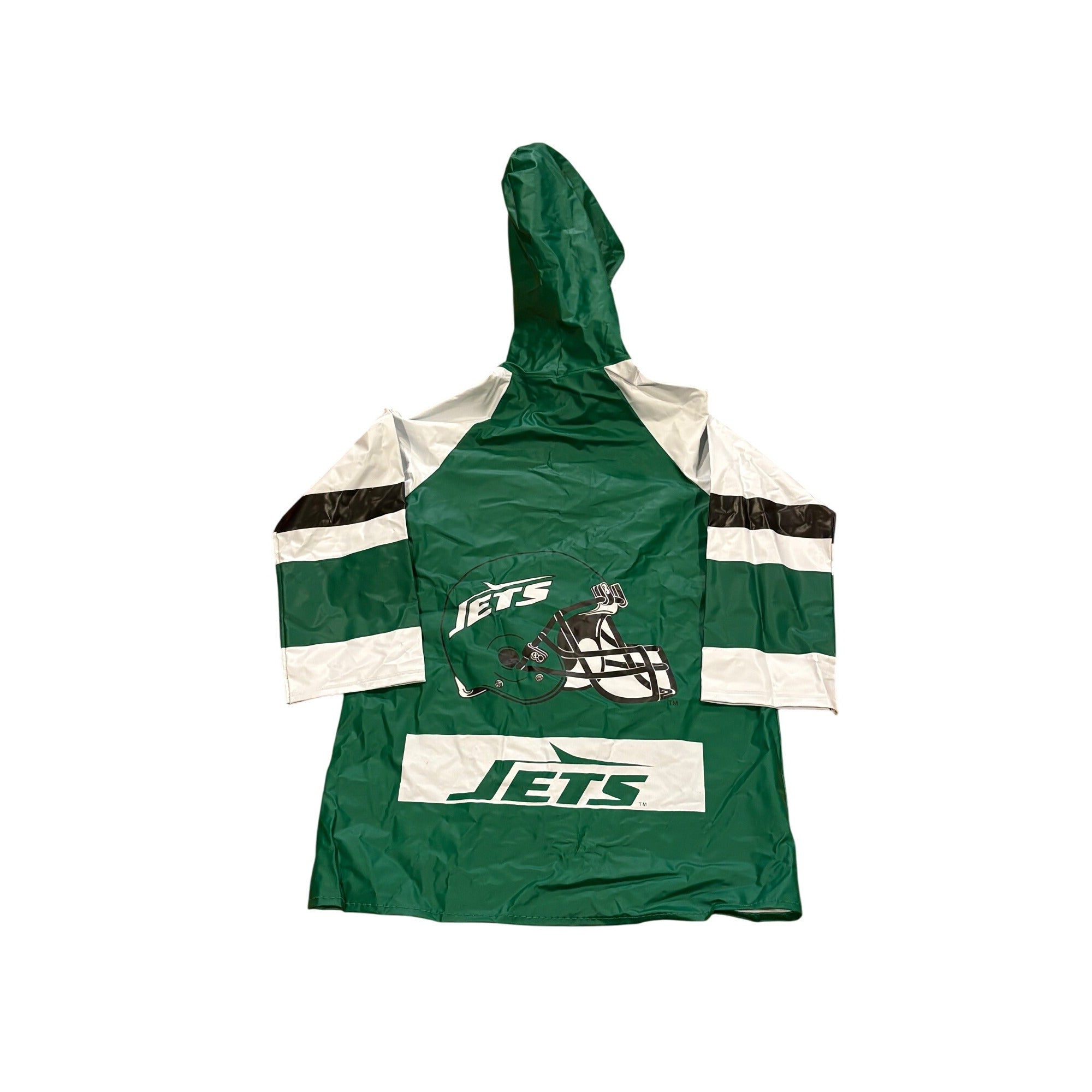 Vintage 90s New York Jets NFL Kids Hooded Raincoat Jacket Youth Size 7 Small NWT