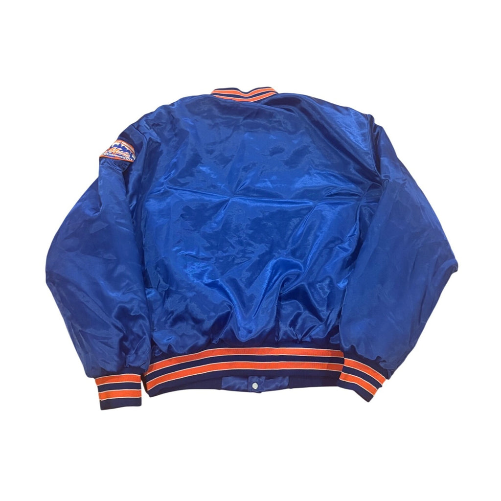 Vintage 80s Swingster New York Mets Spellout MLB Satin Bomber Jacket Men's XL