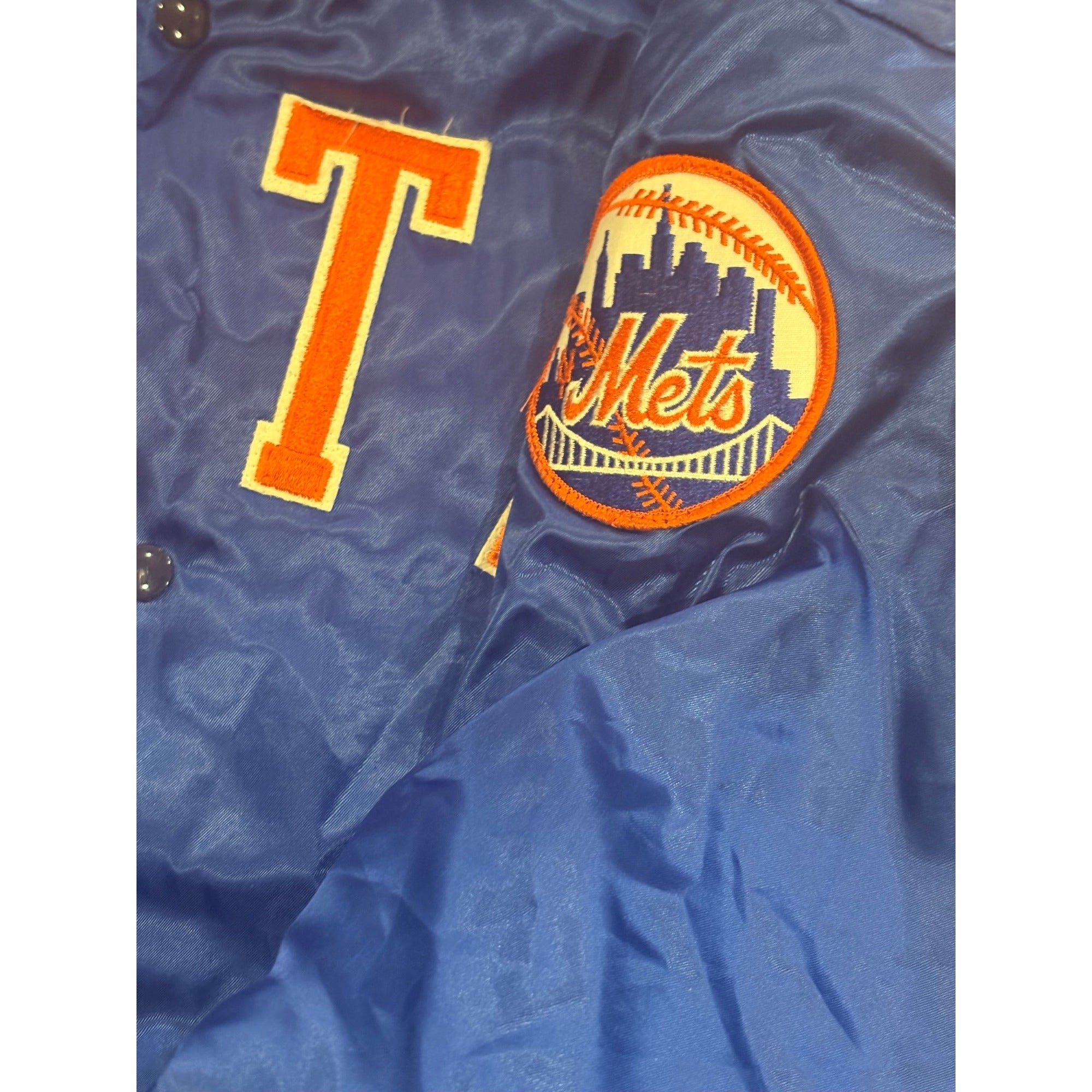 Vintage 80s Swingster New York Mets Spellout MLB Satin Bomber Jacket Men's XL