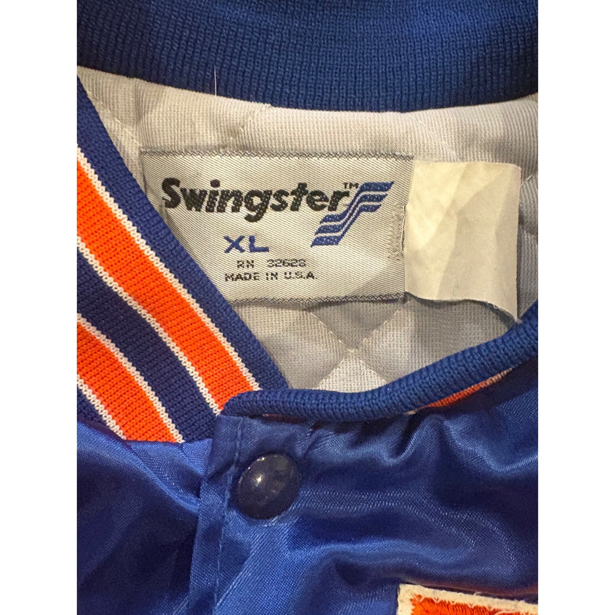 Vintage 80s Swingster New York Mets Spellout MLB Satin Bomber Jacket Men's XL