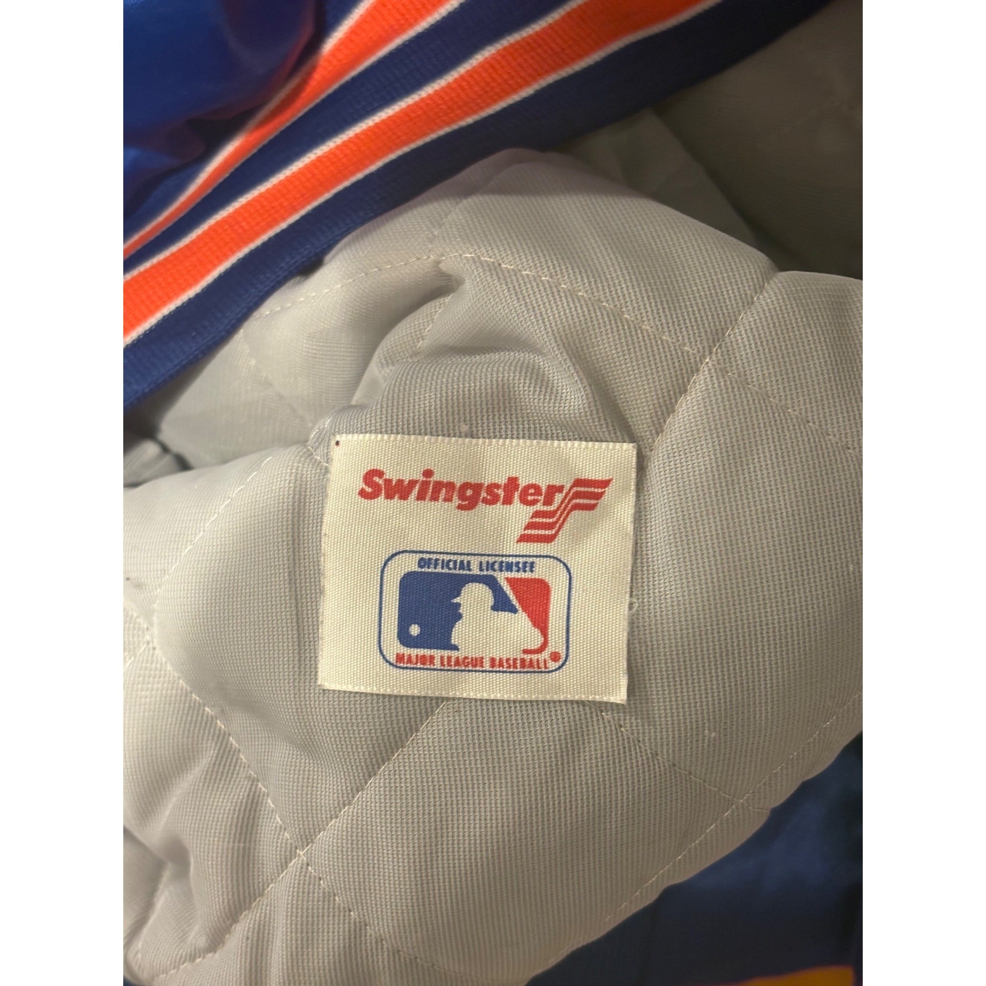 Vintage 80s Swingster New York Mets Spellout MLB Satin Bomber Jacket Men's XL