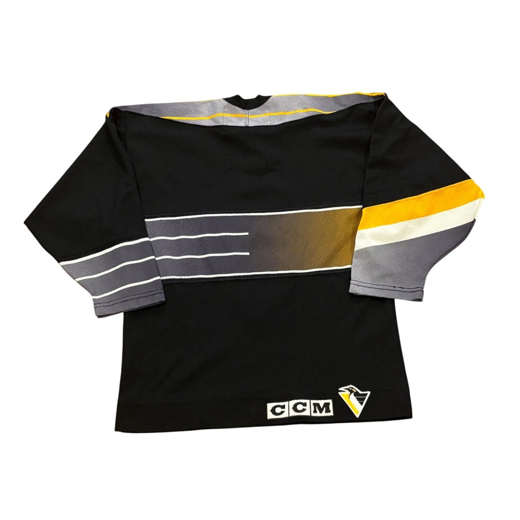 Vintage CCM Pittsburgh Penguins Robo Penguin Hockey Jersey Black Youth L/XL