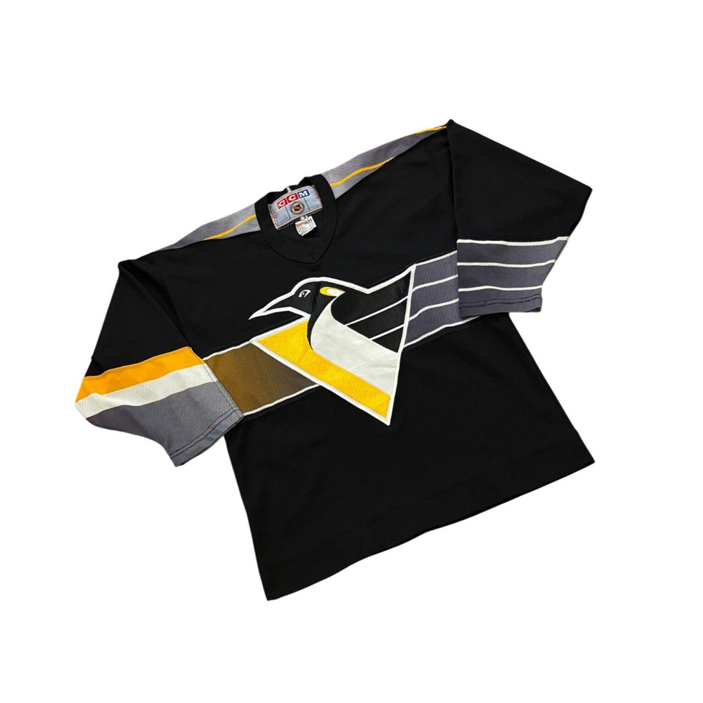 Vintage CCM Pittsburgh Penguins Robo Penguin Hockey Jersey Black Youth L/XL