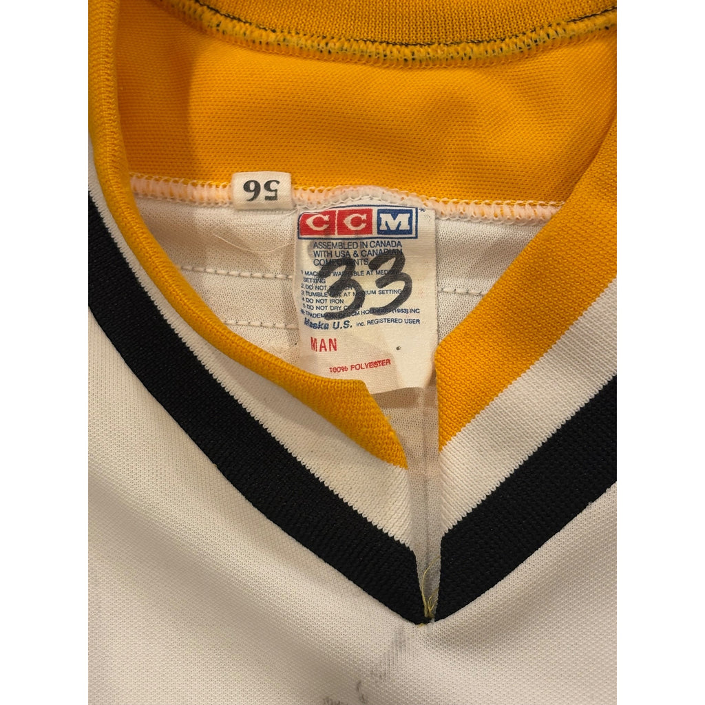 1994-95 CCM Pittsburgh Penguins Jim McKenzie #33 Game Worn NHL Jersey Size 56