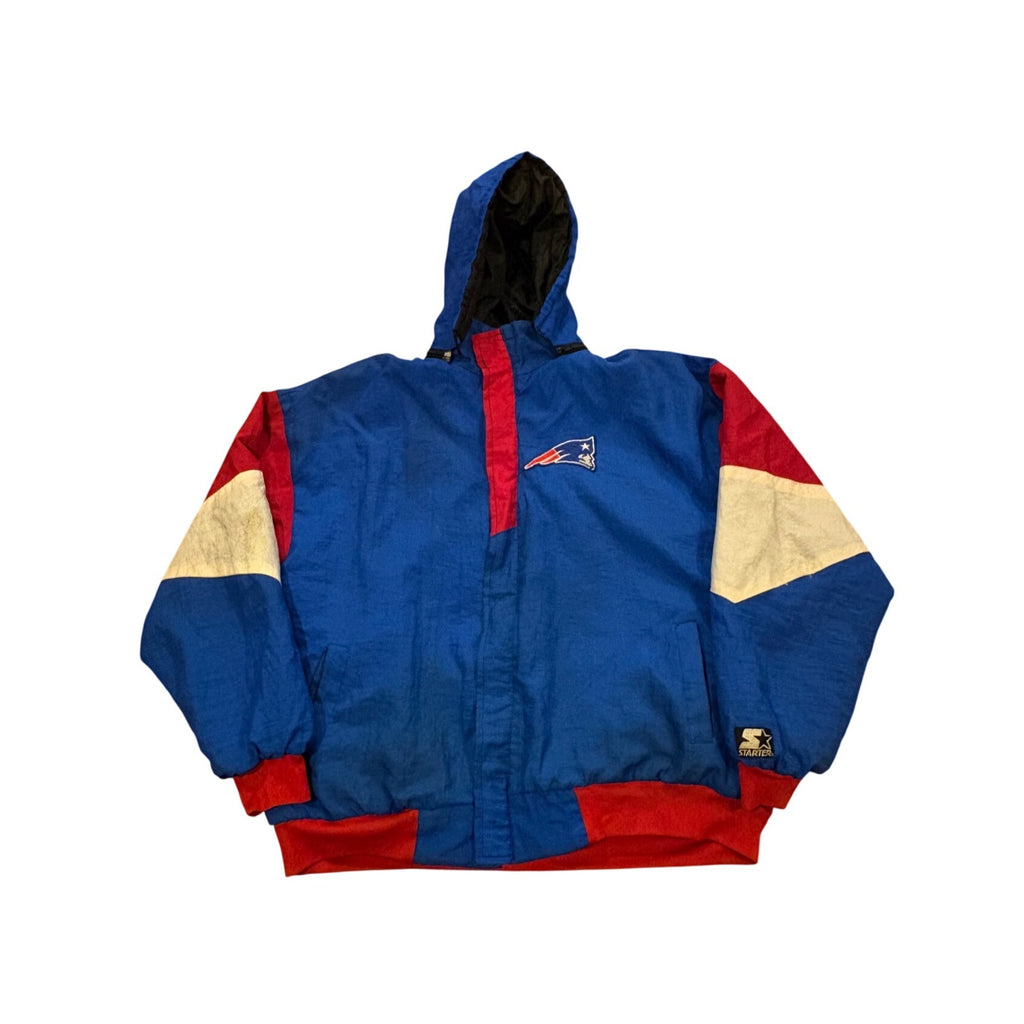 Vintage 90s Starter New England Patriots NFL Hooded Puffer Jacket Men's XL