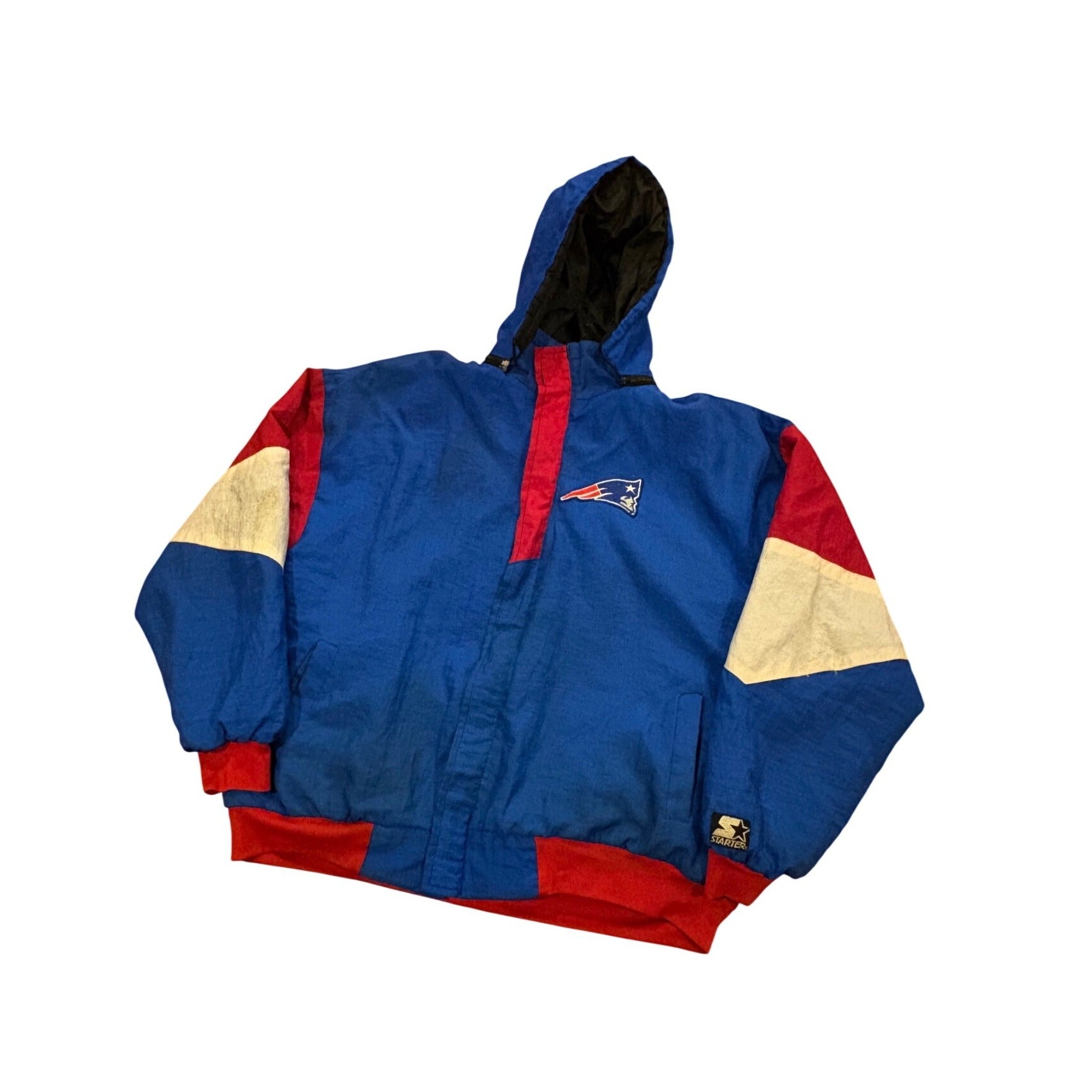 Vintage 90s Starter New England Patriots NFL Hooded Puffer Jacket Men's XL