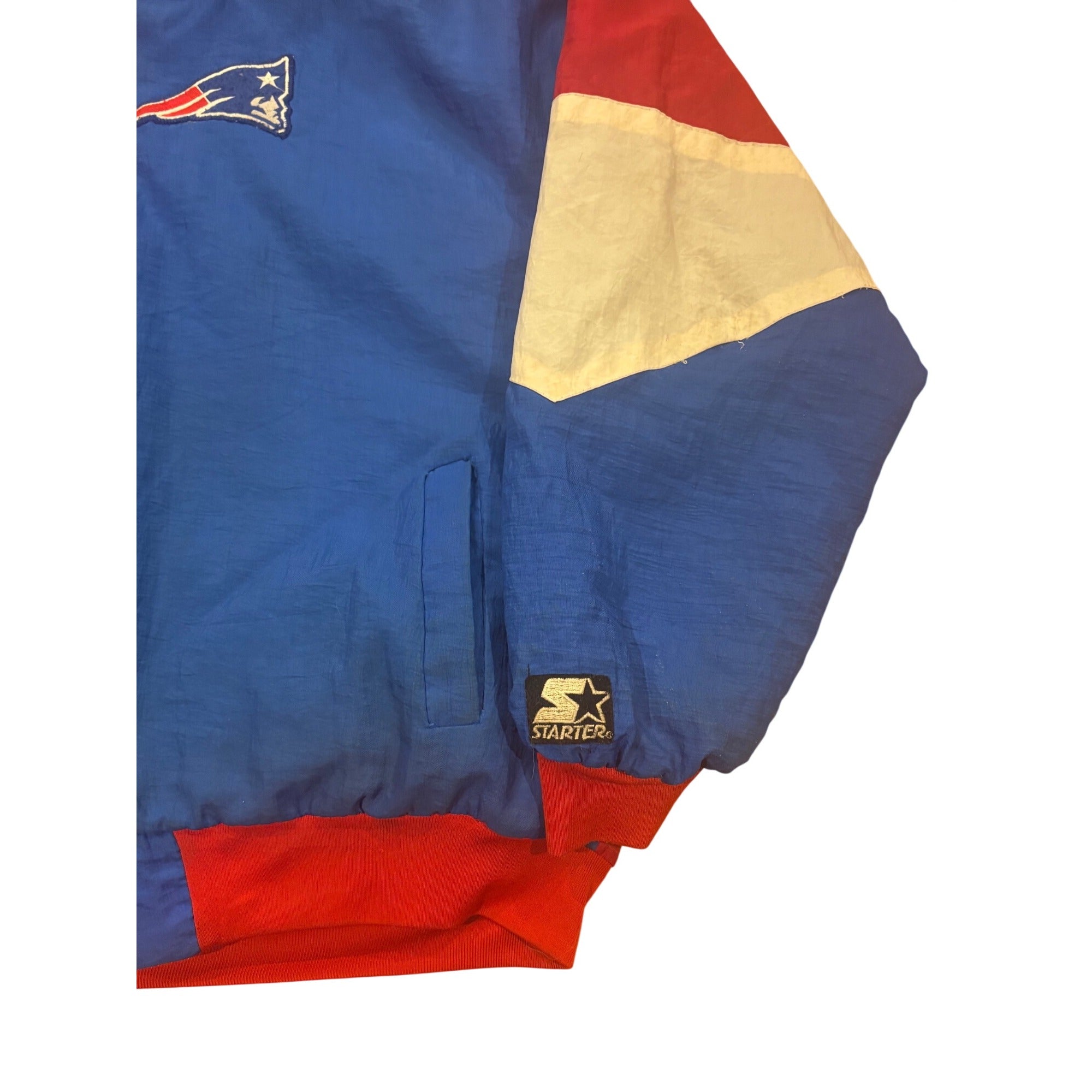 Vintage 90s Starter New England Patriots NFL Hooded Puffer Jacket Men's XL