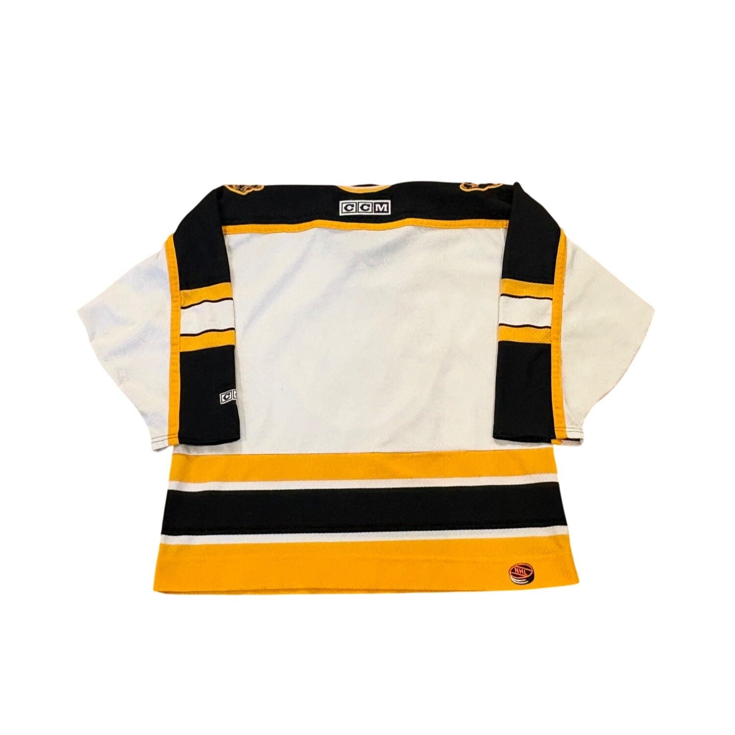 Vintage CCM Air-Knit Boston Bruins Stitched NHL Hockey Jersey White Men's Large