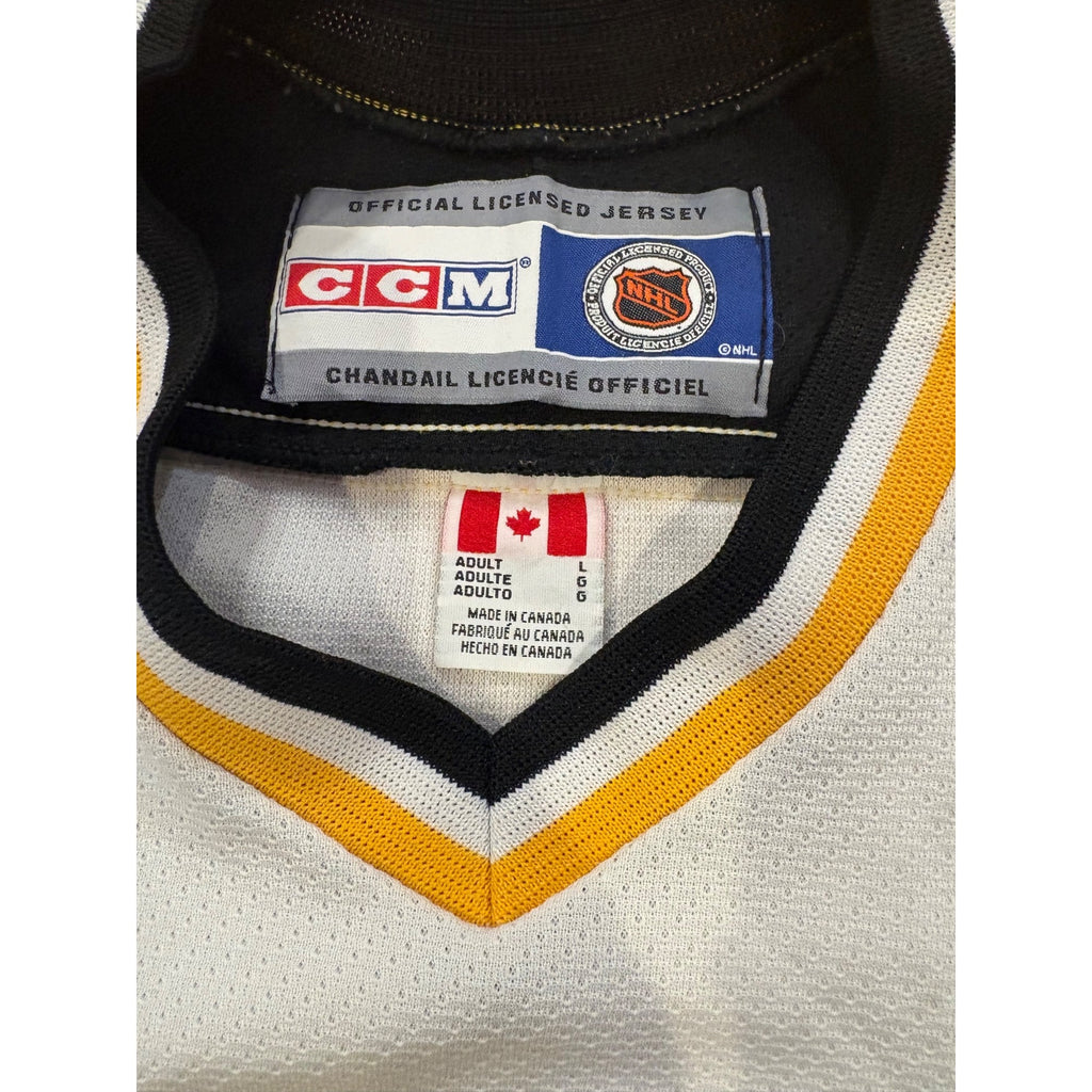 Vintage CCM Air-Knit Boston Bruins Stitched NHL Hockey Jersey White Men's Large