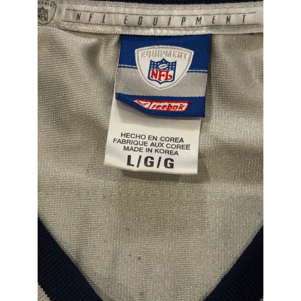Rare Vintage Reebok New England Patriots Ty Law #24 Silver NFL Jersey Men's L
