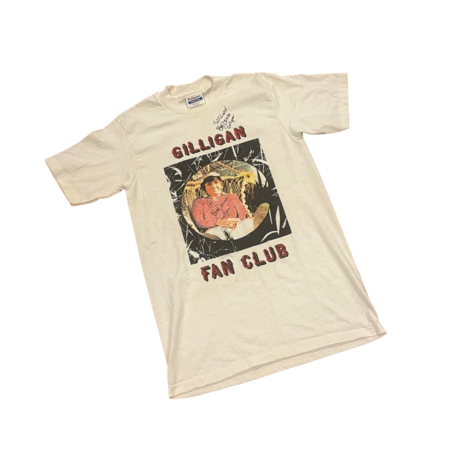 Vintage Bob Denver Original Autograph Signed Rare Gilligan Fan Club T-Shirt