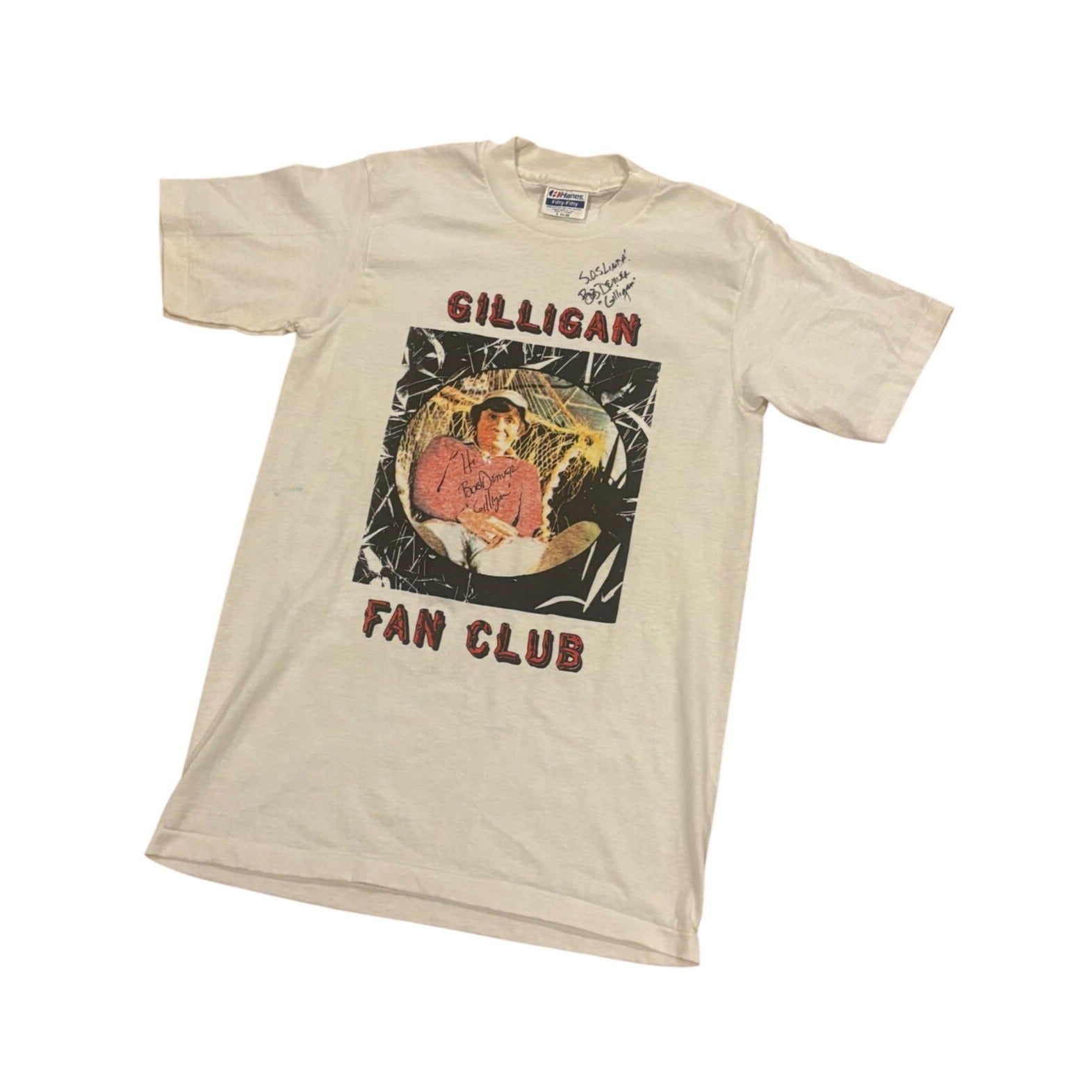 Vintage Bob Denver Original Autograph Signed Rare Gilligan Fan Club T-Shirt