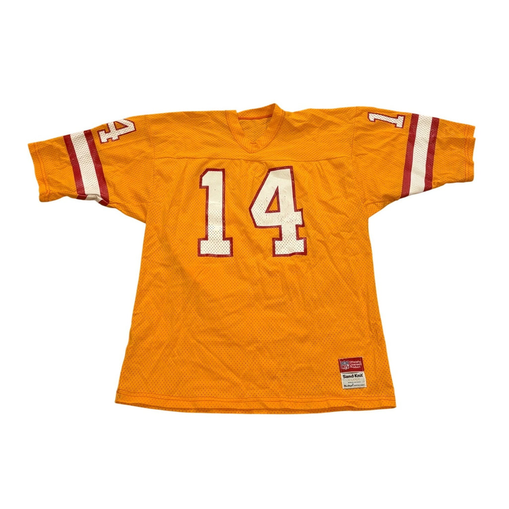 Vintage 80s Sand-Knit Tampa Bay Buccaneers Vinny Testaverde #14 NFL Jersey XL