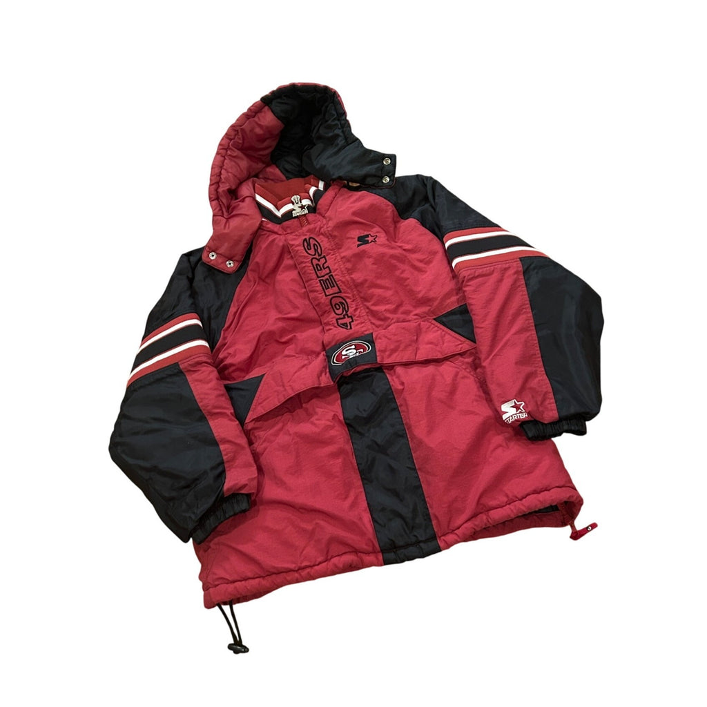 Vintage 1990's Starter San Francisco 49ers Pullover Puffer Jacket Men's Medium