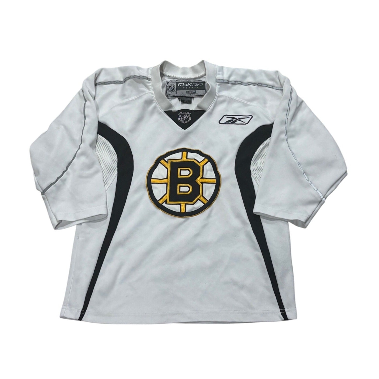 Reebok Boston Bruins Stitched White NHL Practice Jersey Youth Medium 10/12