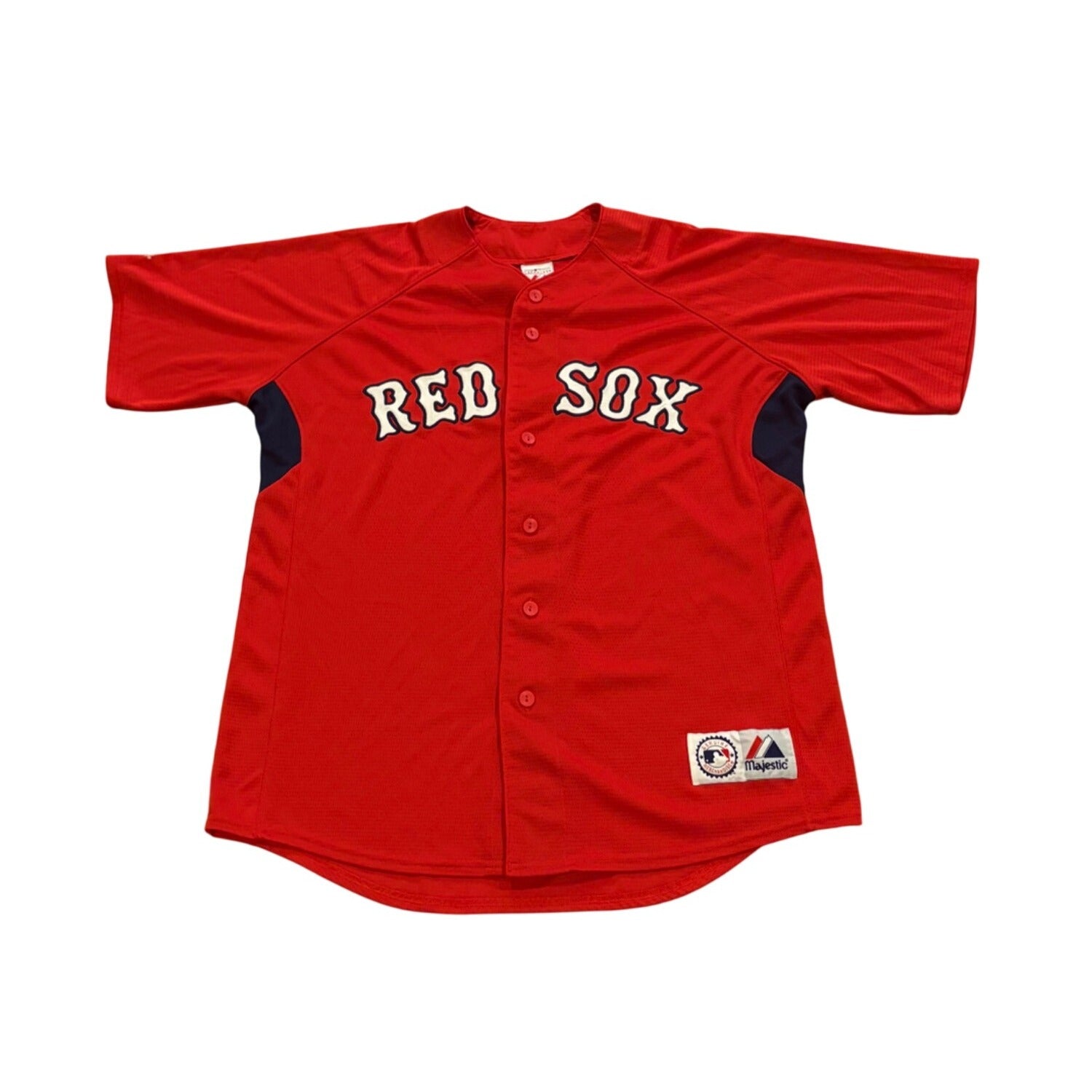 Majestic Boston Red Sox Stitched MLB Red Blank Jersey Men's Large
