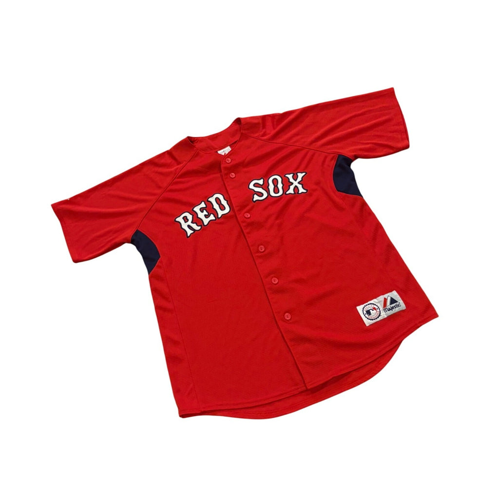 Majestic Boston Red Sox Stitched MLB Red Blank Jersey Men's Large