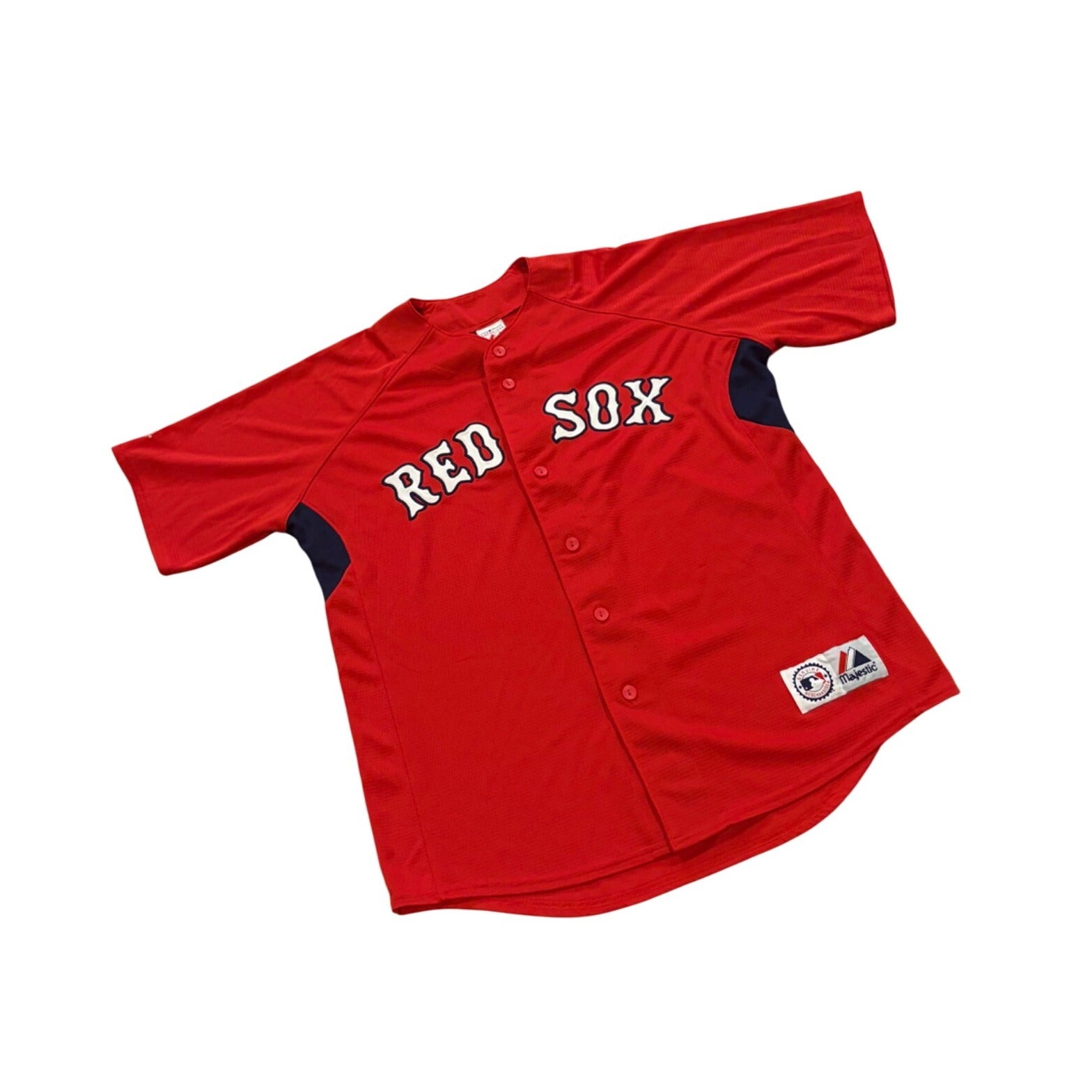 Majestic Boston Red Sox Stitched MLB Red Blank Jersey Men's Large