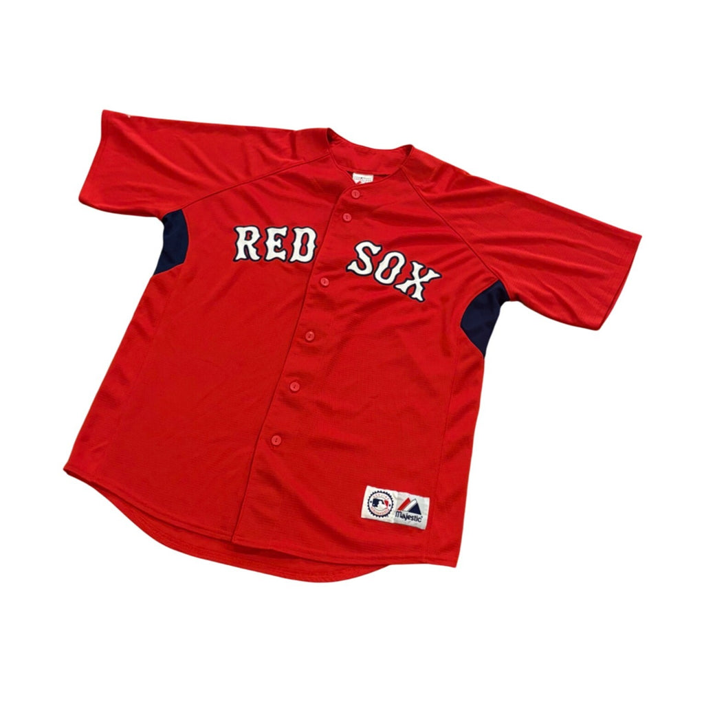 Majestic Boston Red Sox Stitched MLB Red Blank Jersey Men's Large