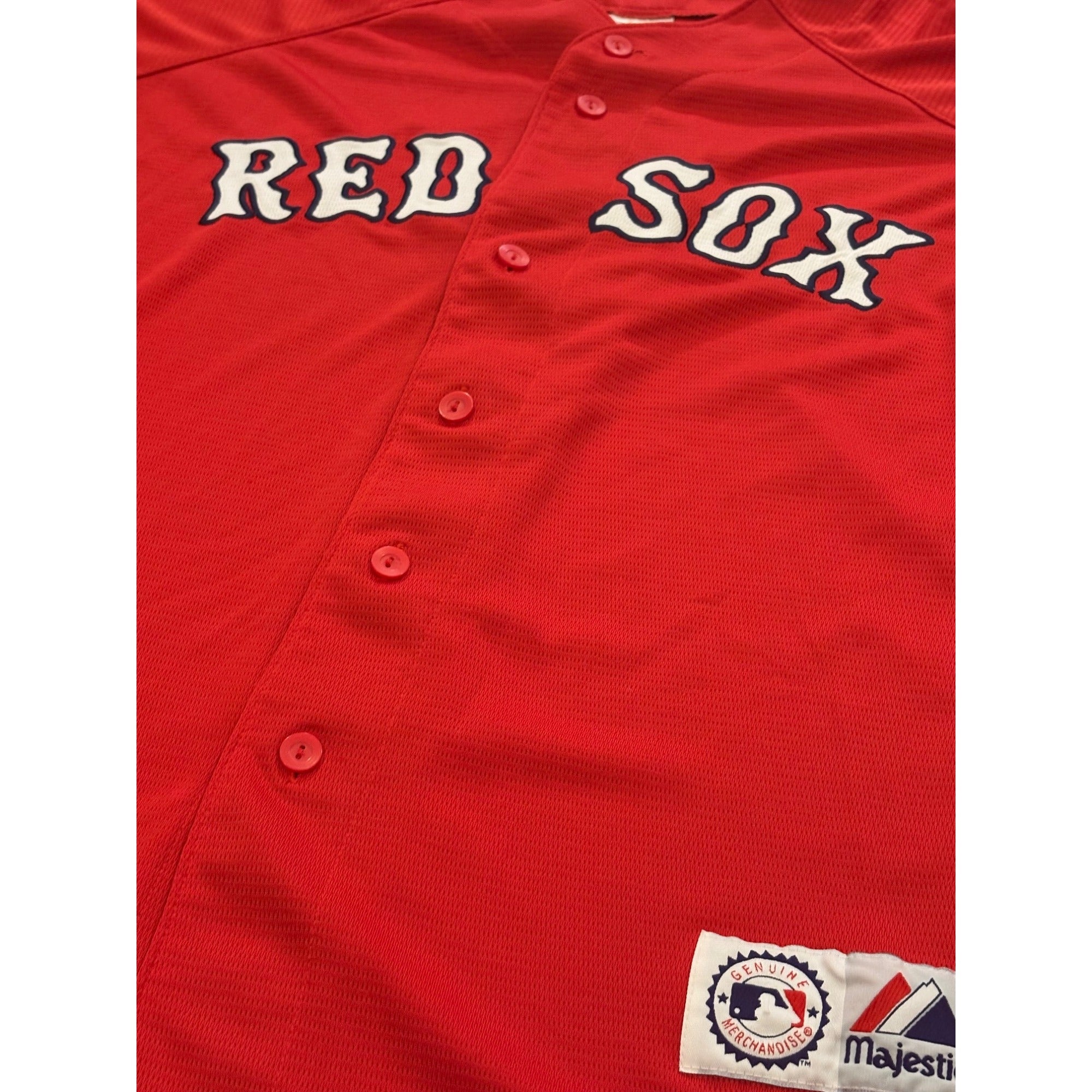 Majestic Boston Red Sox Stitched MLB Red Blank Jersey Men's Large