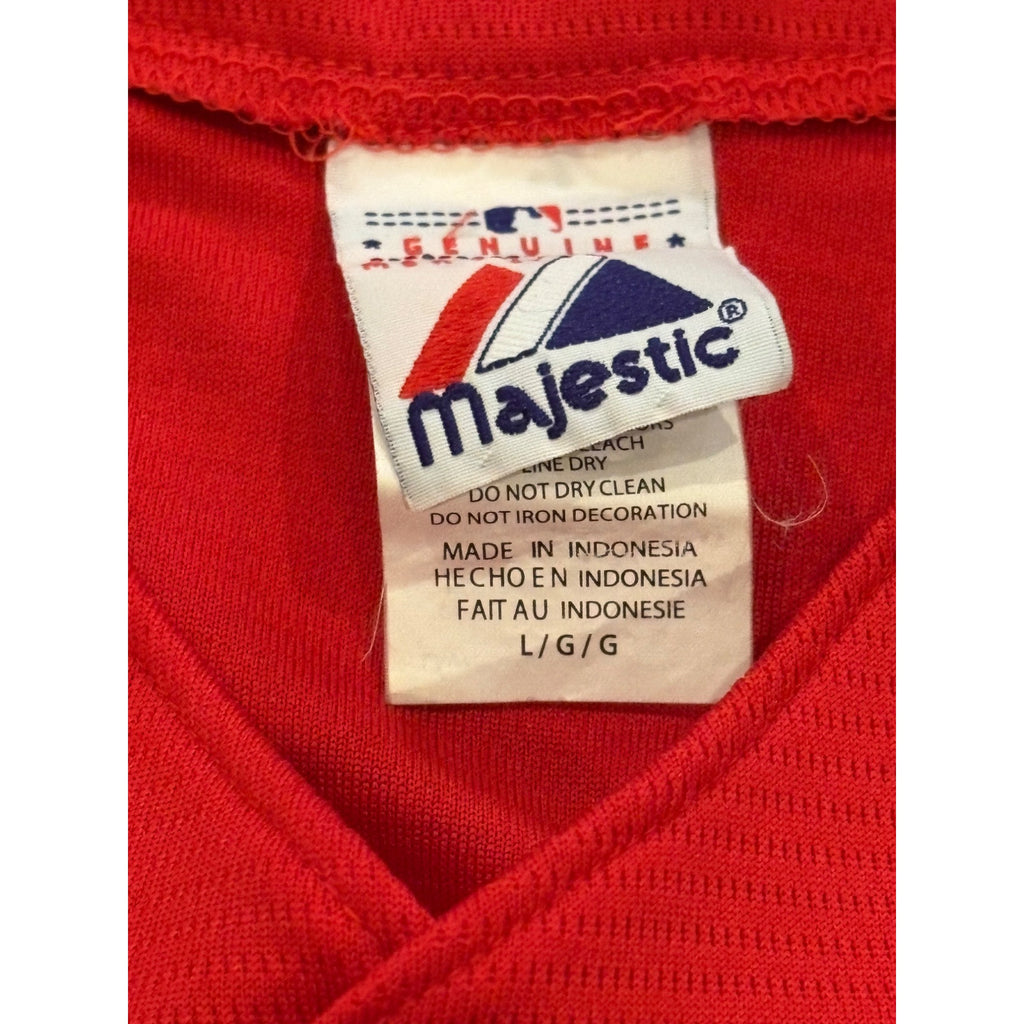 Majestic Boston Red Sox Stitched MLB Red Blank Jersey Men's Large
