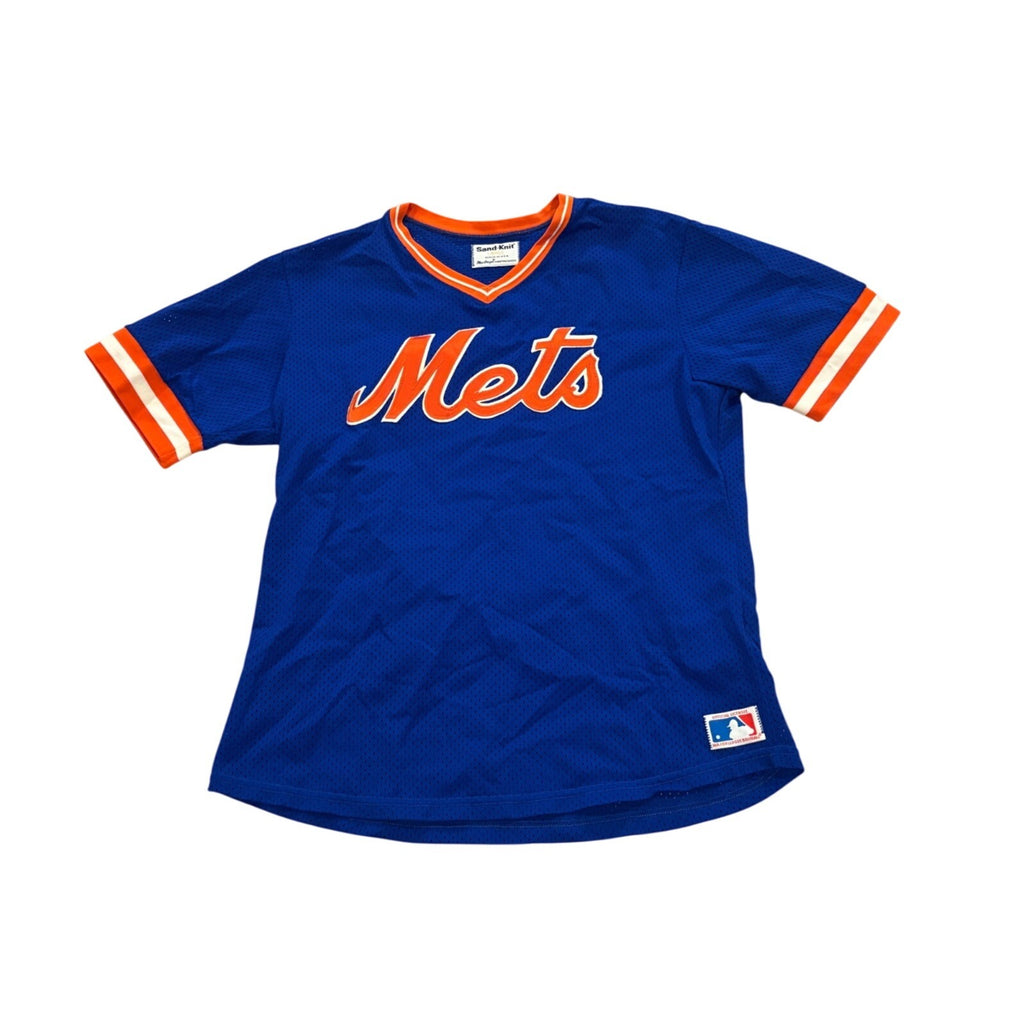 Vintage 80s Sand-Knit New York Mets MLB Pullover Baseball Jersey Men's Large
