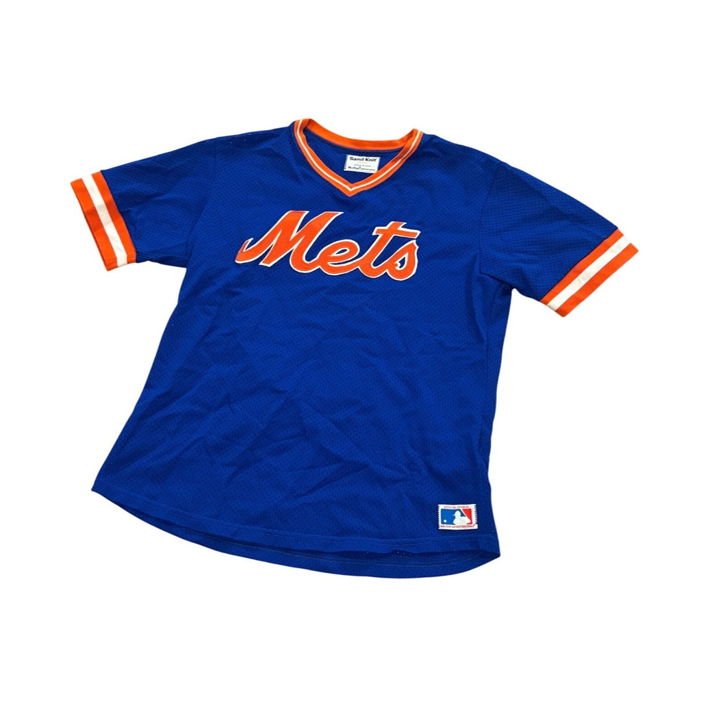 Vintage 80s Sand-Knit New York Mets MLB Pullover Baseball Jersey Men's Large