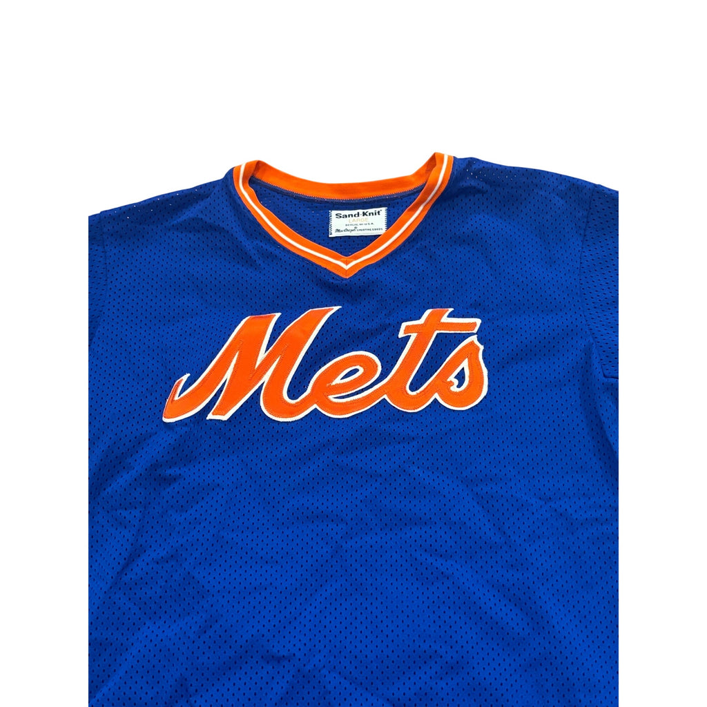 Vintage 80s Sand-Knit New York Mets MLB Pullover Baseball Jersey Men's Large