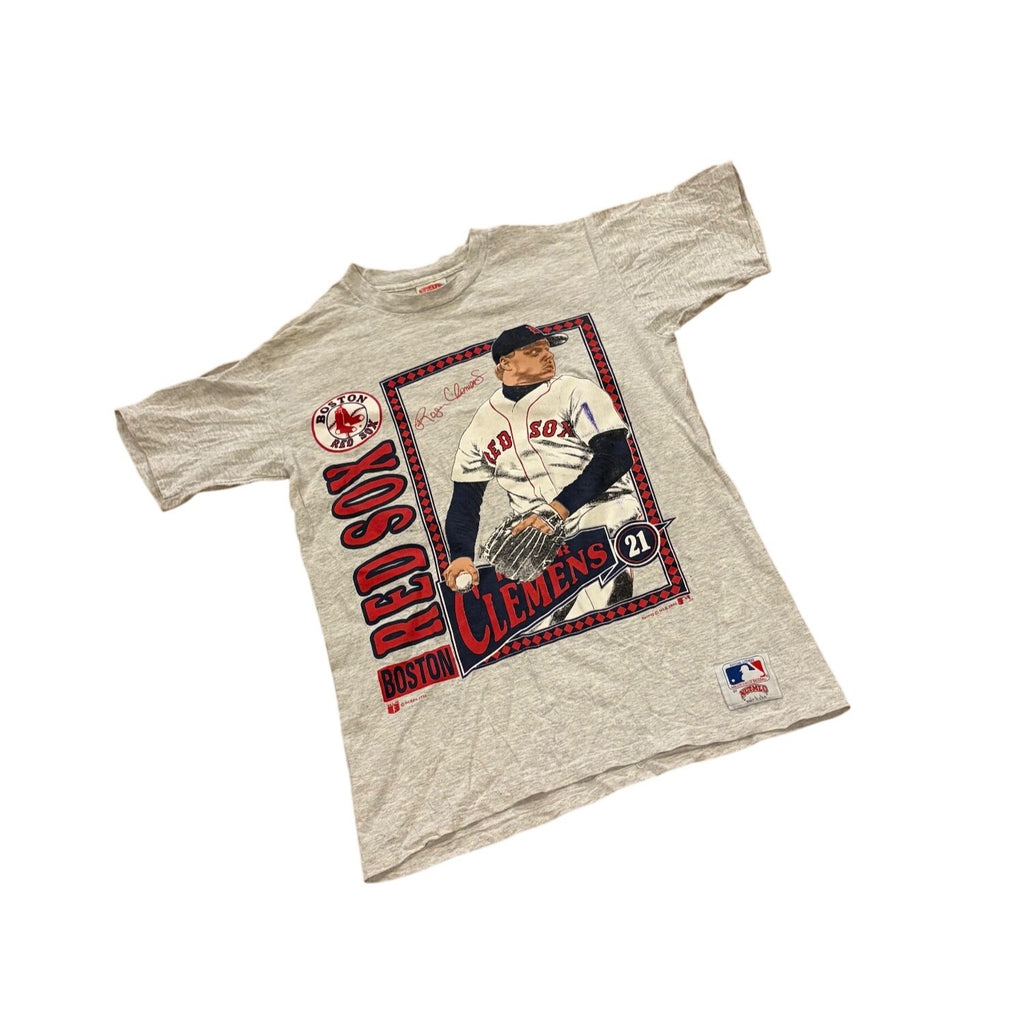 Vintage 1991 Nutmeg Boston Red Sox Roger Clemens Double Sided T-Shirt Medium