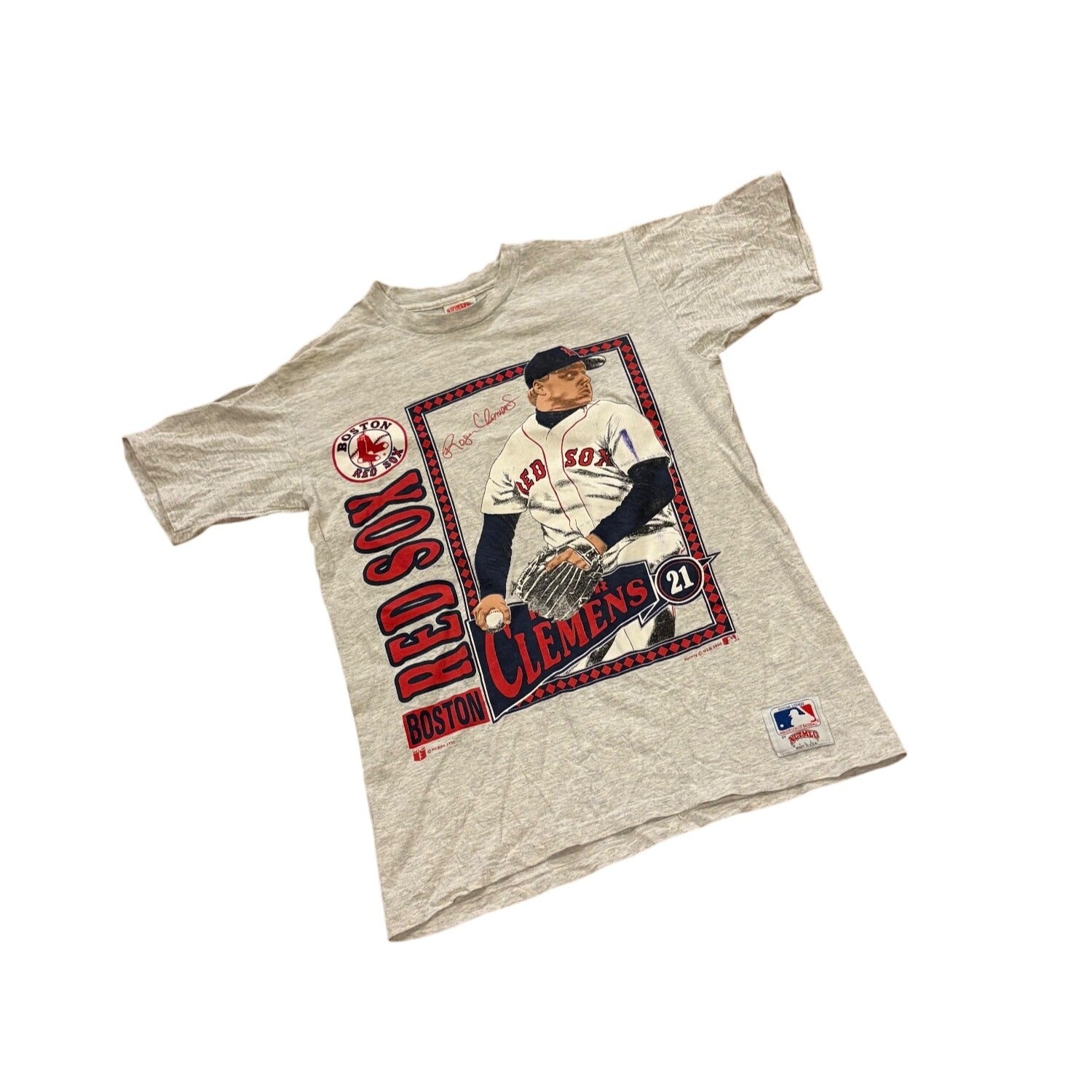 Vintage 1991 Nutmeg Boston Red Sox Roger Clemens Double Sided T-Shirt Medium