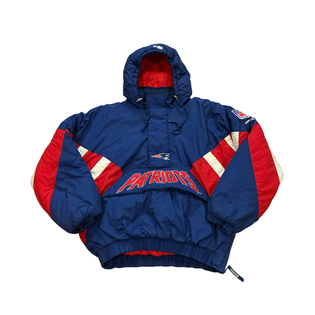 Vintage 1990's Starter New England Patriots NFL Pro Line Hooded Puffer Jacket L