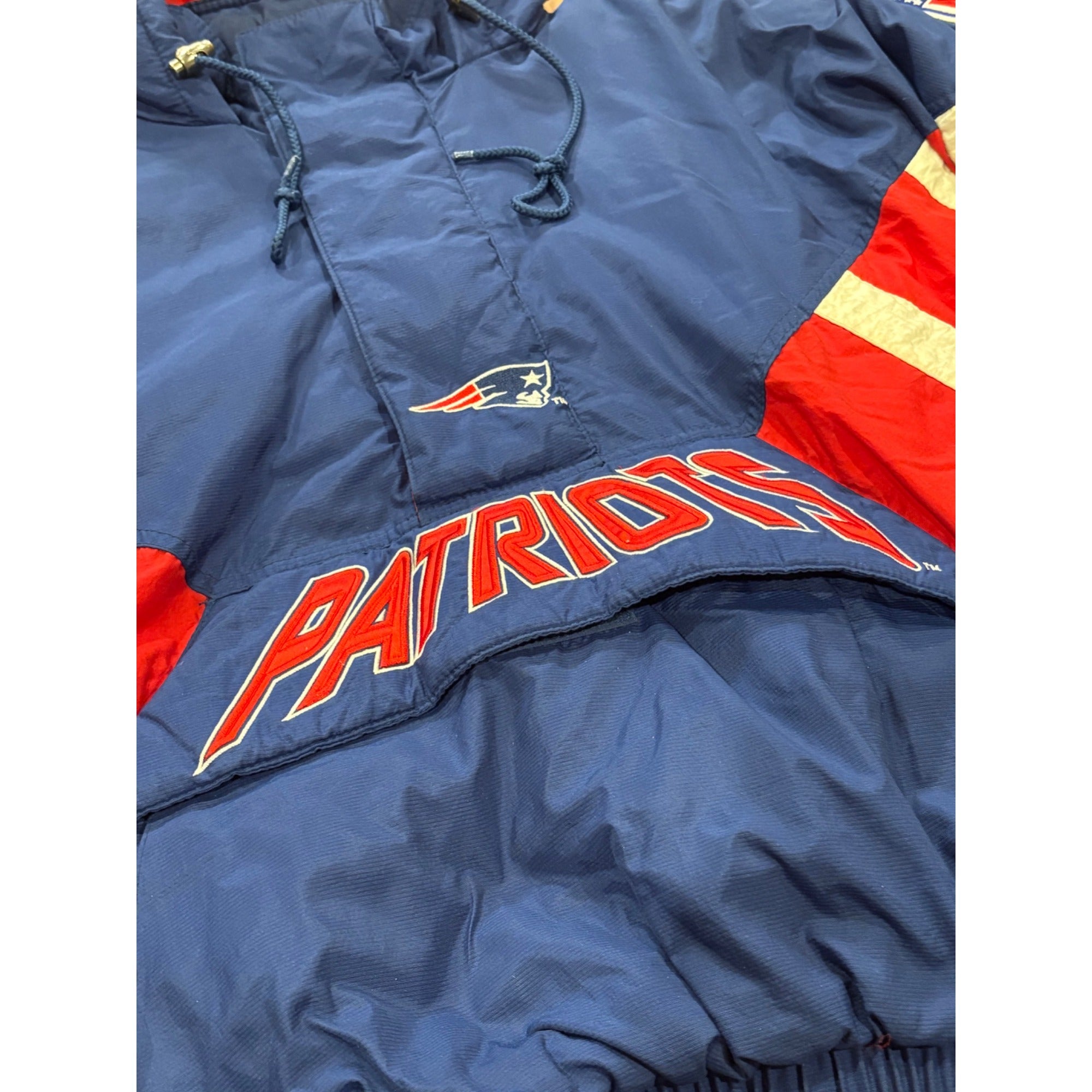 Vintage 1990's Starter New England Patriots NFL Pro Line Hooded Puffer Jacket L