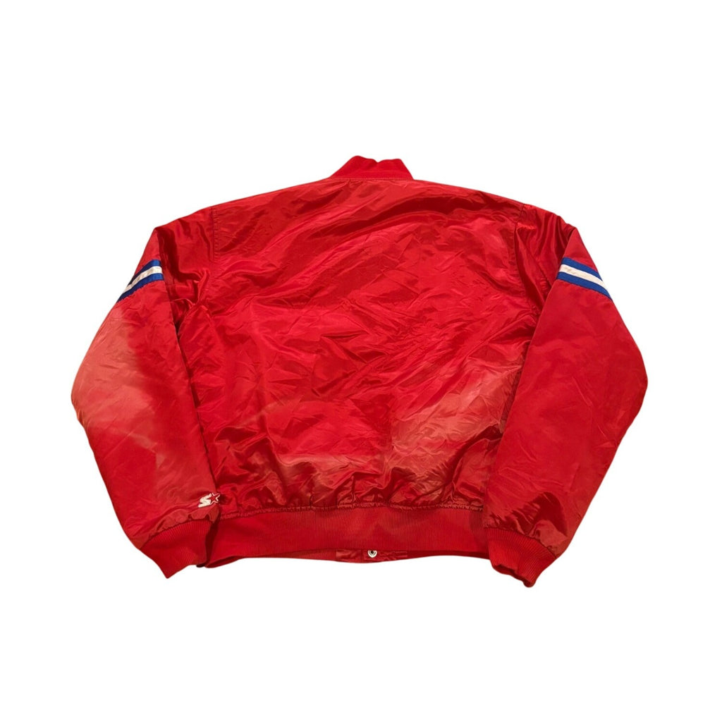 Rare Vintage 80s Starter New York Giants NFL Red Satin Jacket Belichick Men's XL