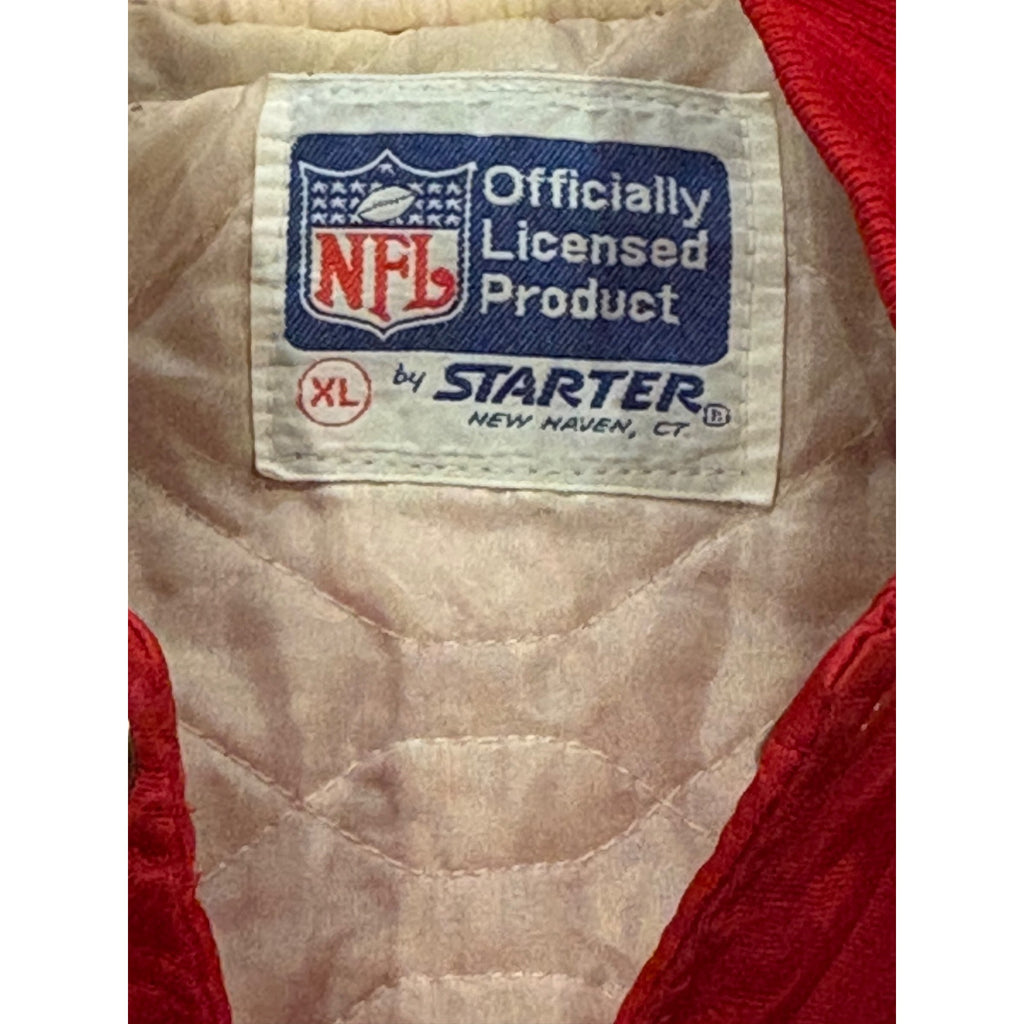 Rare Vintage 80s Starter New York Giants NFL Red Satin Jacket Belichick Men's XL