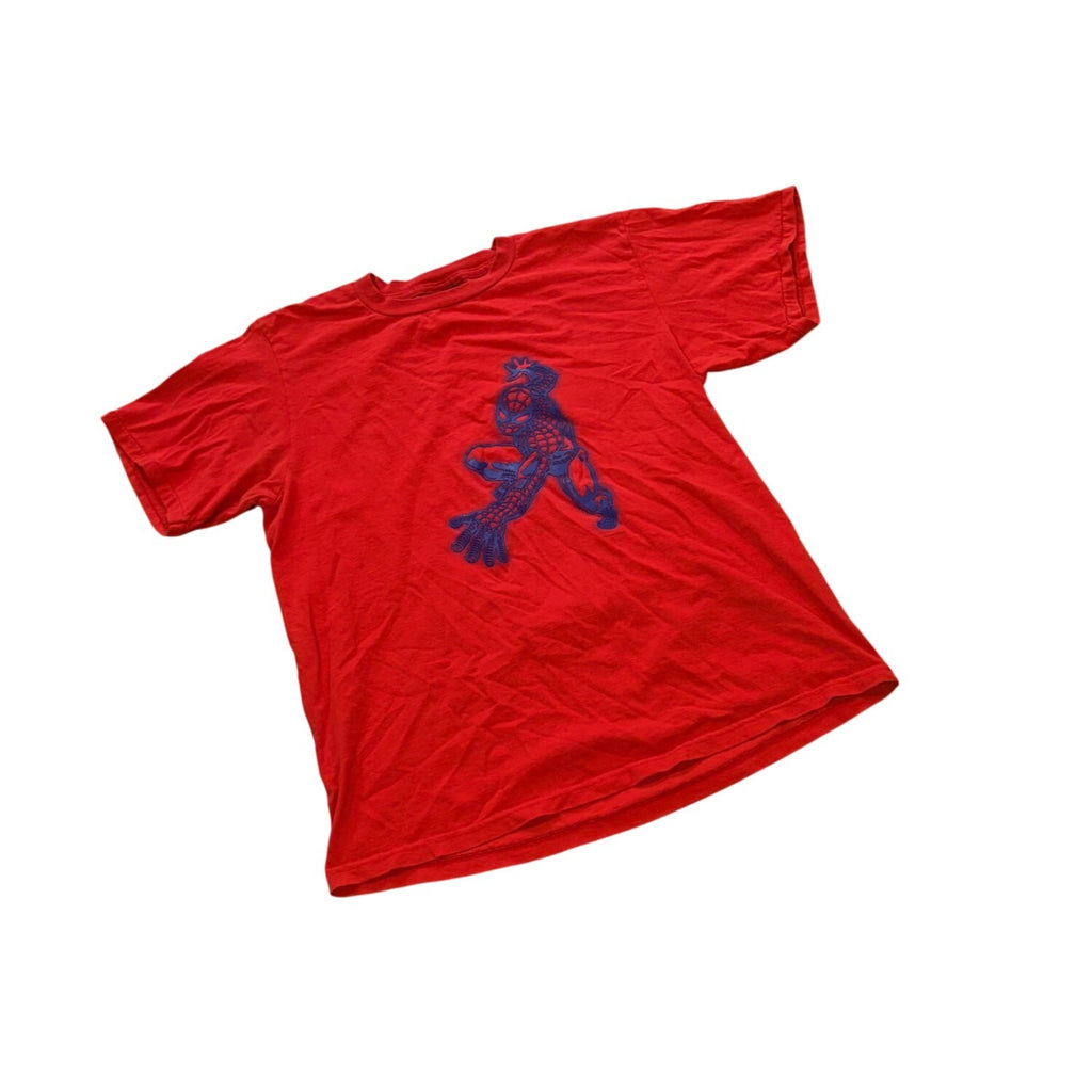 Vintage 2001 Changes Spiderman 3D Print Single Stitch T-Shirt Red Men's Large