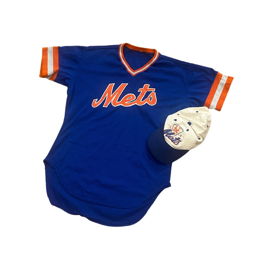 Vintage 1983 New York Mets Rawlings MLB Alternate Jersey Men's 40 w/Vintage Hat
