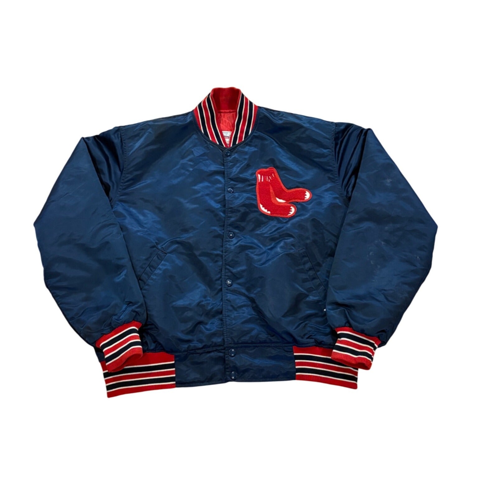 Vintage 1980's Starter Boston Red Sox MLB Satin Bomber Jacket Blue Men's 2XL